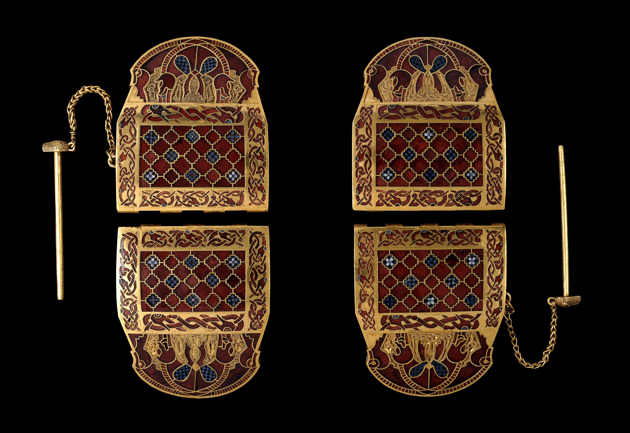 Shoulder Clasps. Sutton Hoo, Suffolk, England. The British Museum, London, 1939,1010.4; 1939,1010.5. Photo: © The Trustees of the British Museum (CC BY-NC-SA).