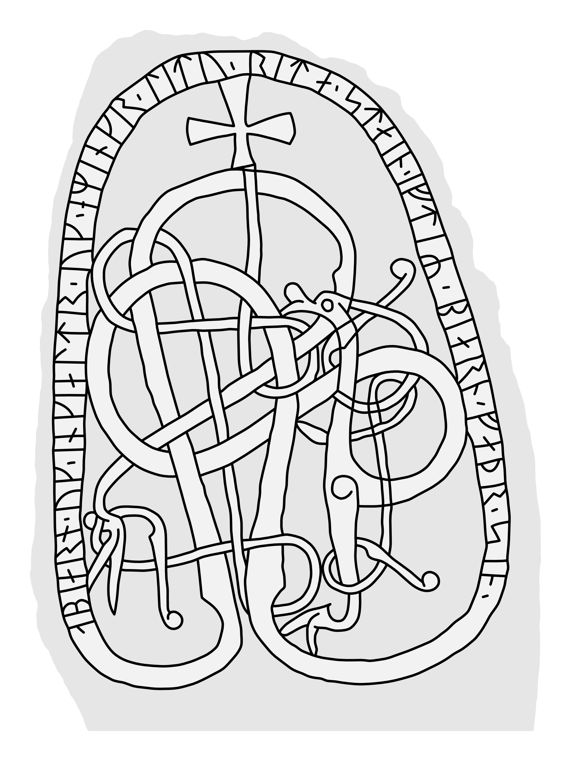 Runestone U 1084. Illustration: Jonas Lau Markussen (CC BY).