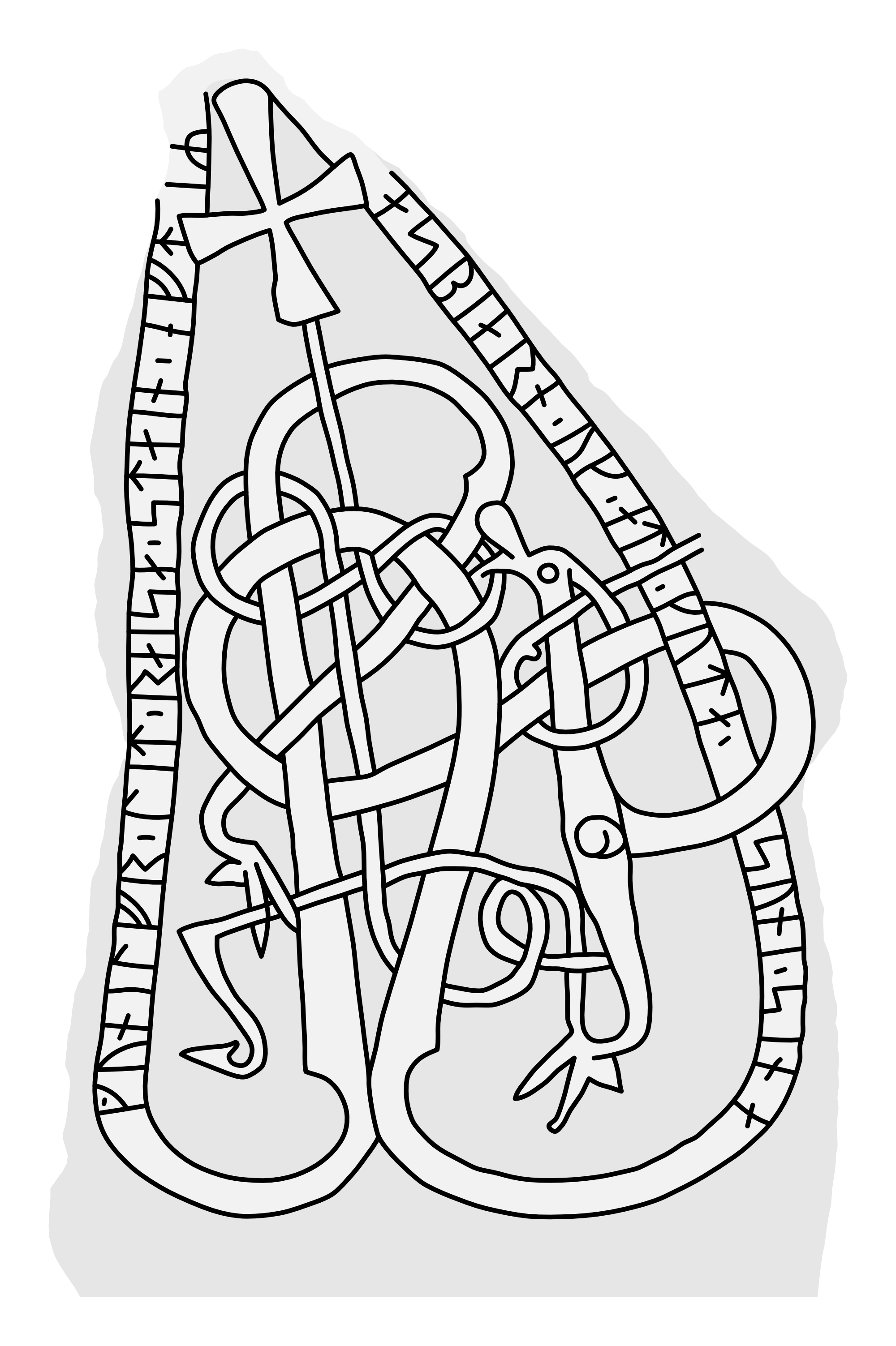 Runestone U 1096. Illustration: Jonas Lau Markussen (CC BY).