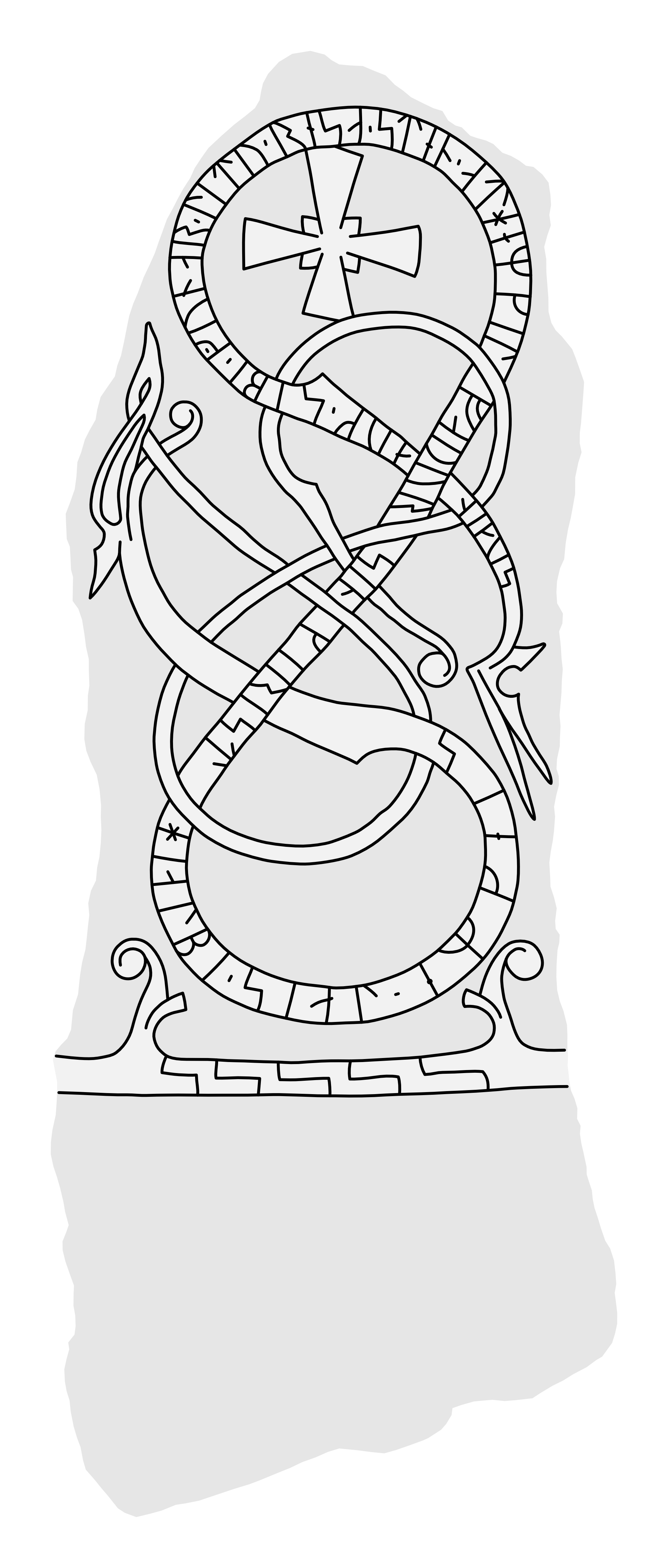 Runestone U 1122. Illustration: Jonas Lau Markussen (CC BY).