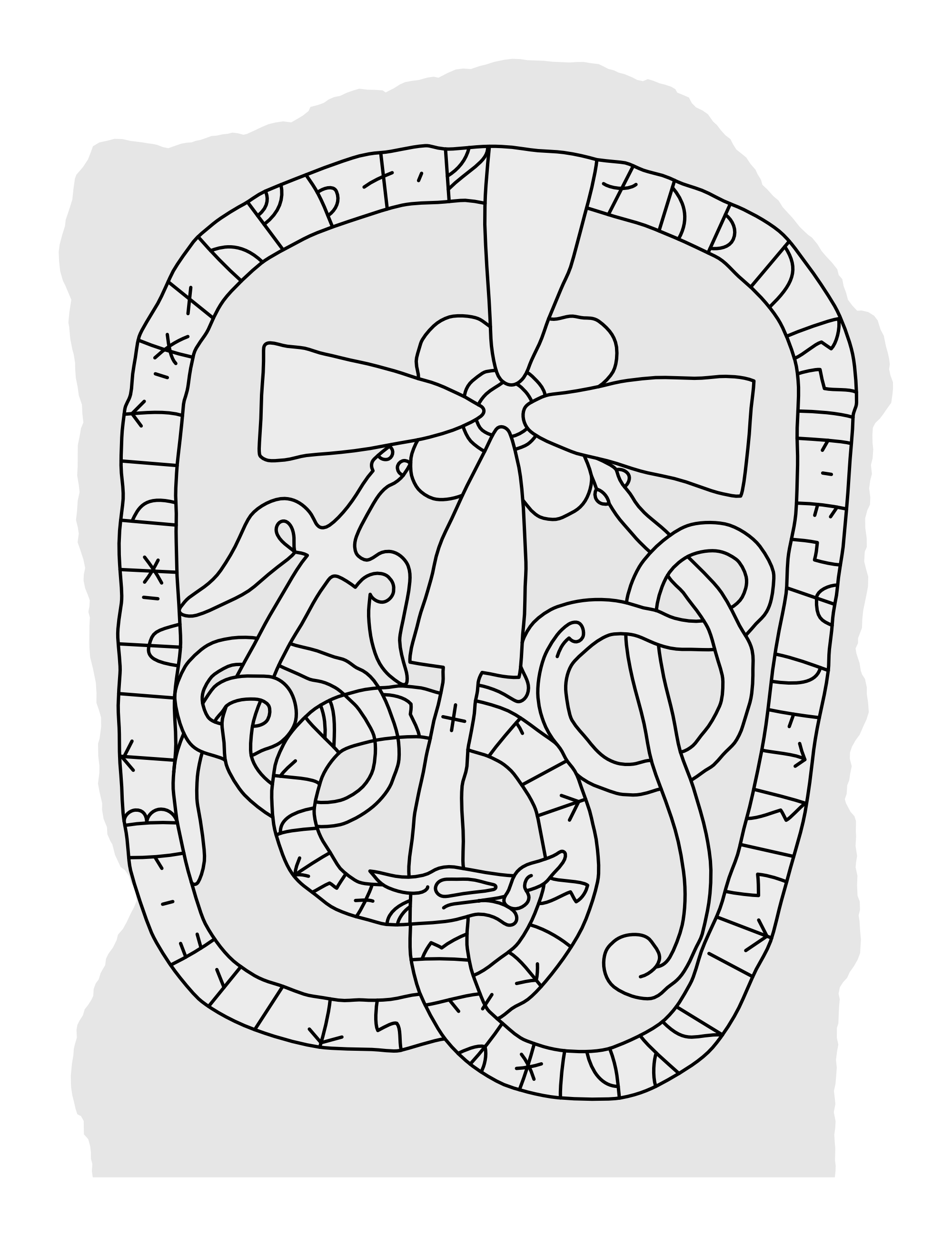 Runestone U 1142. Illustration: Jonas Lau Markussen (CC BY).