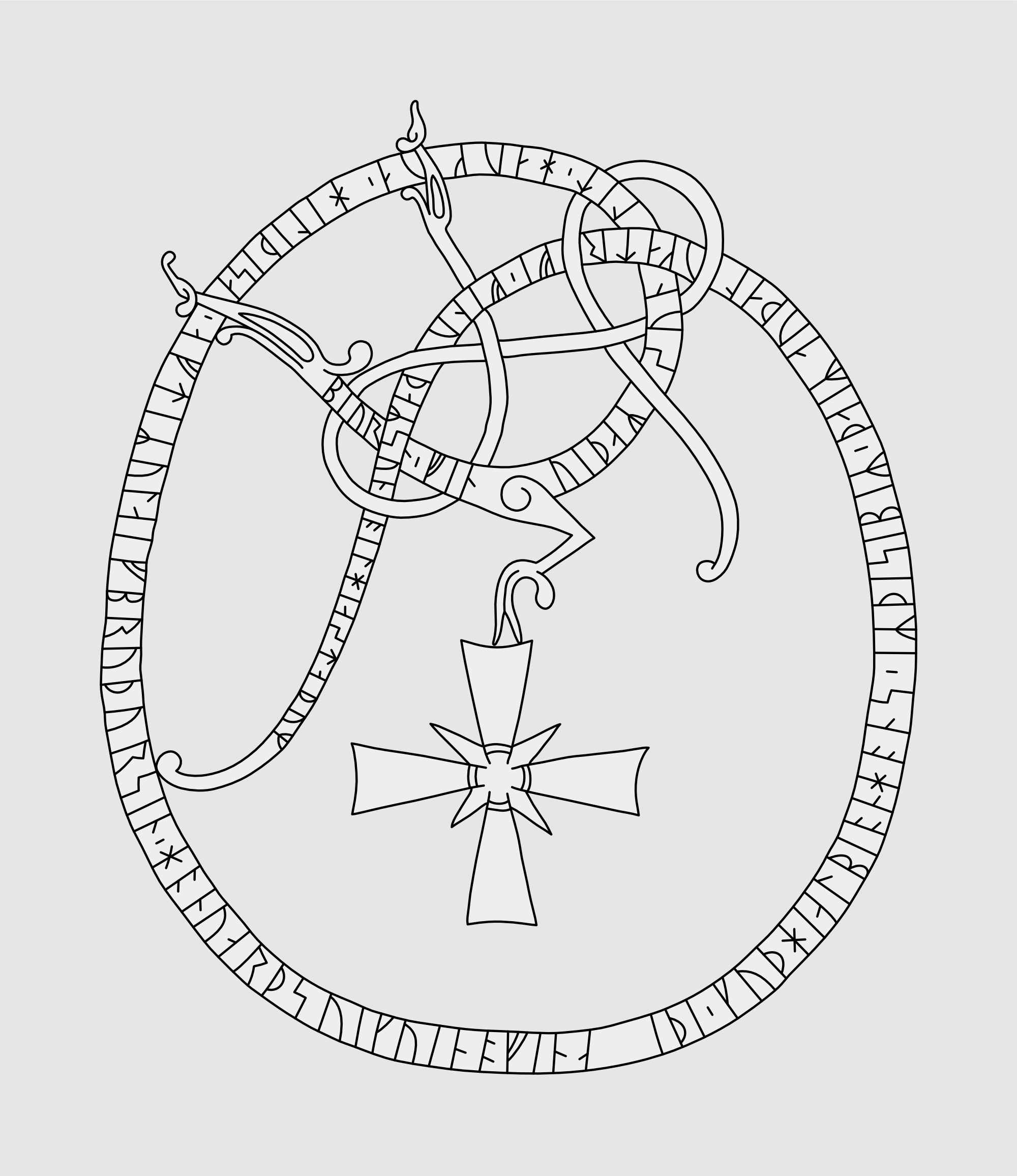 Runestone U 130. Illustration: Jonas Lau Markussen (CC BY).