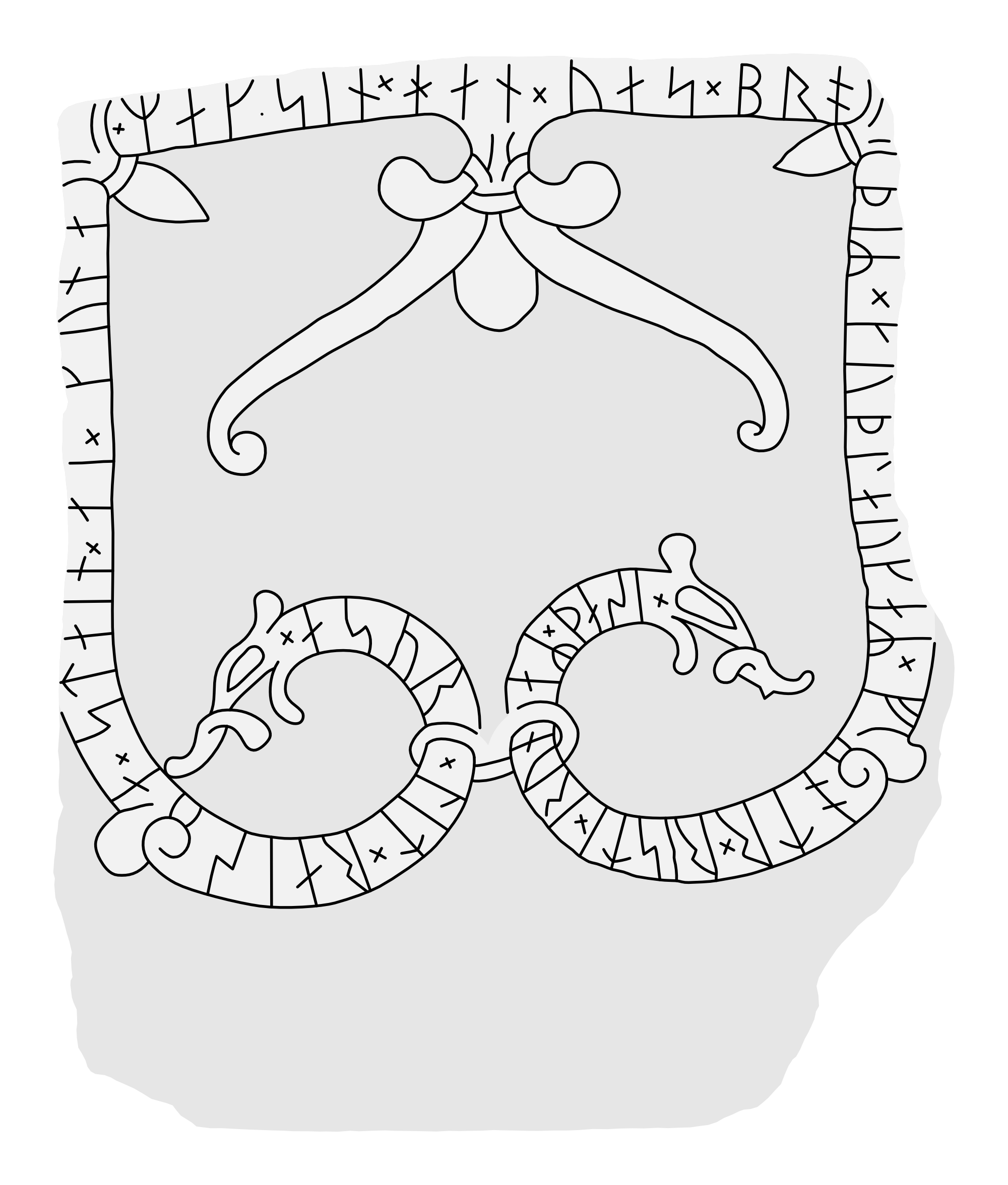 Runestone U 167. Illustration: Jonas Lau Markussen (CC BY).