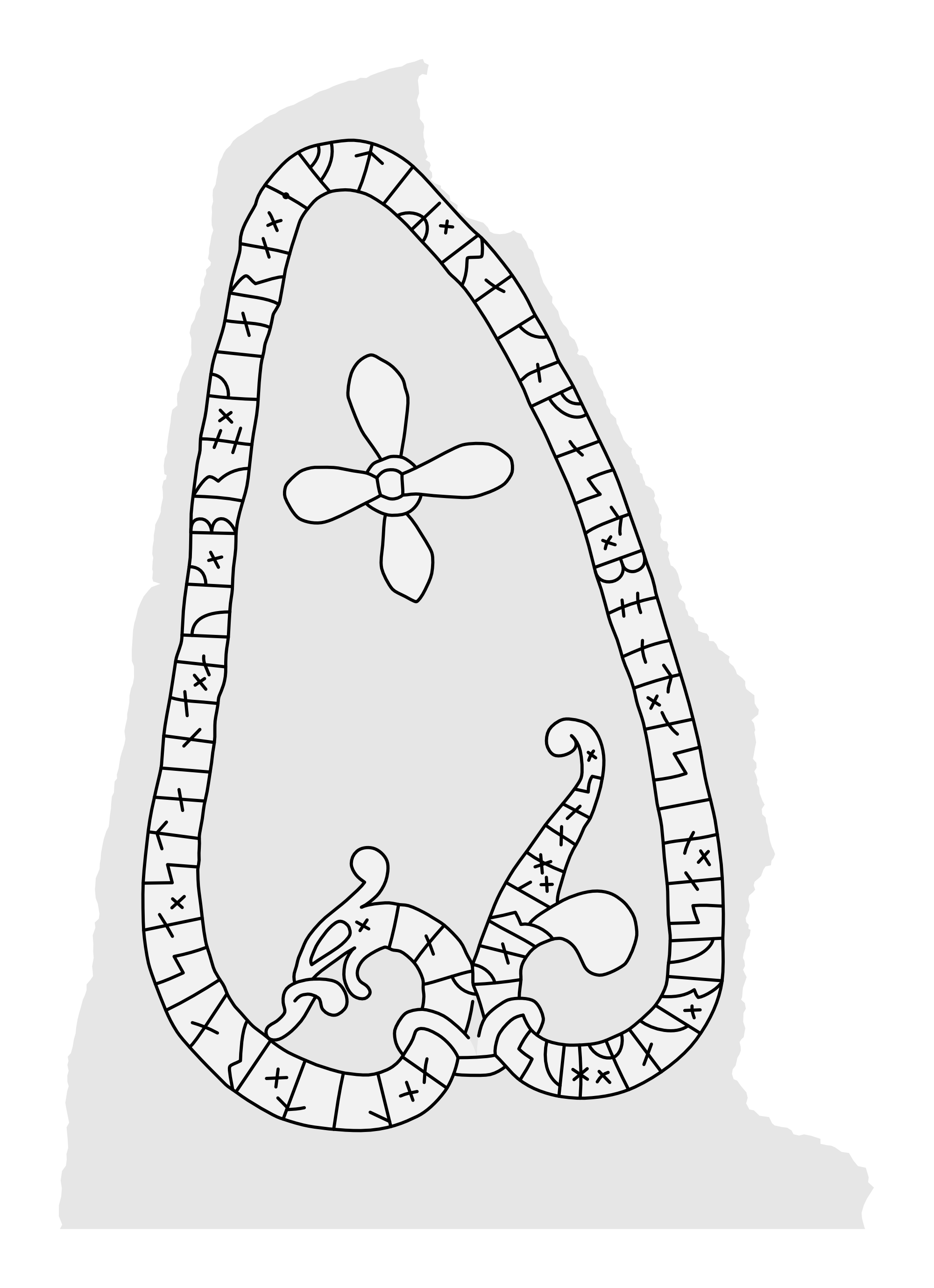 Runestone U 330. Illustration: Jonas Lau Markussen (CC BY).