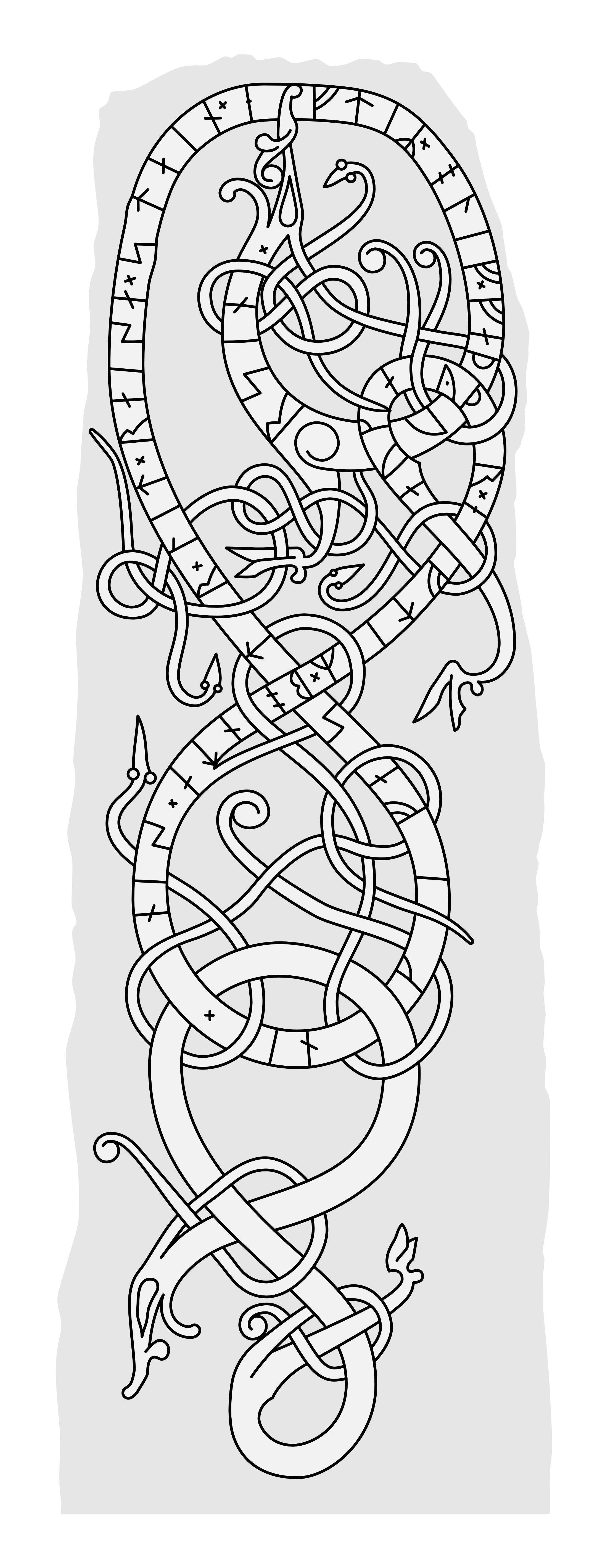 Runestone U 460. Illustration: Jonas Lau Markussen (CC BY).