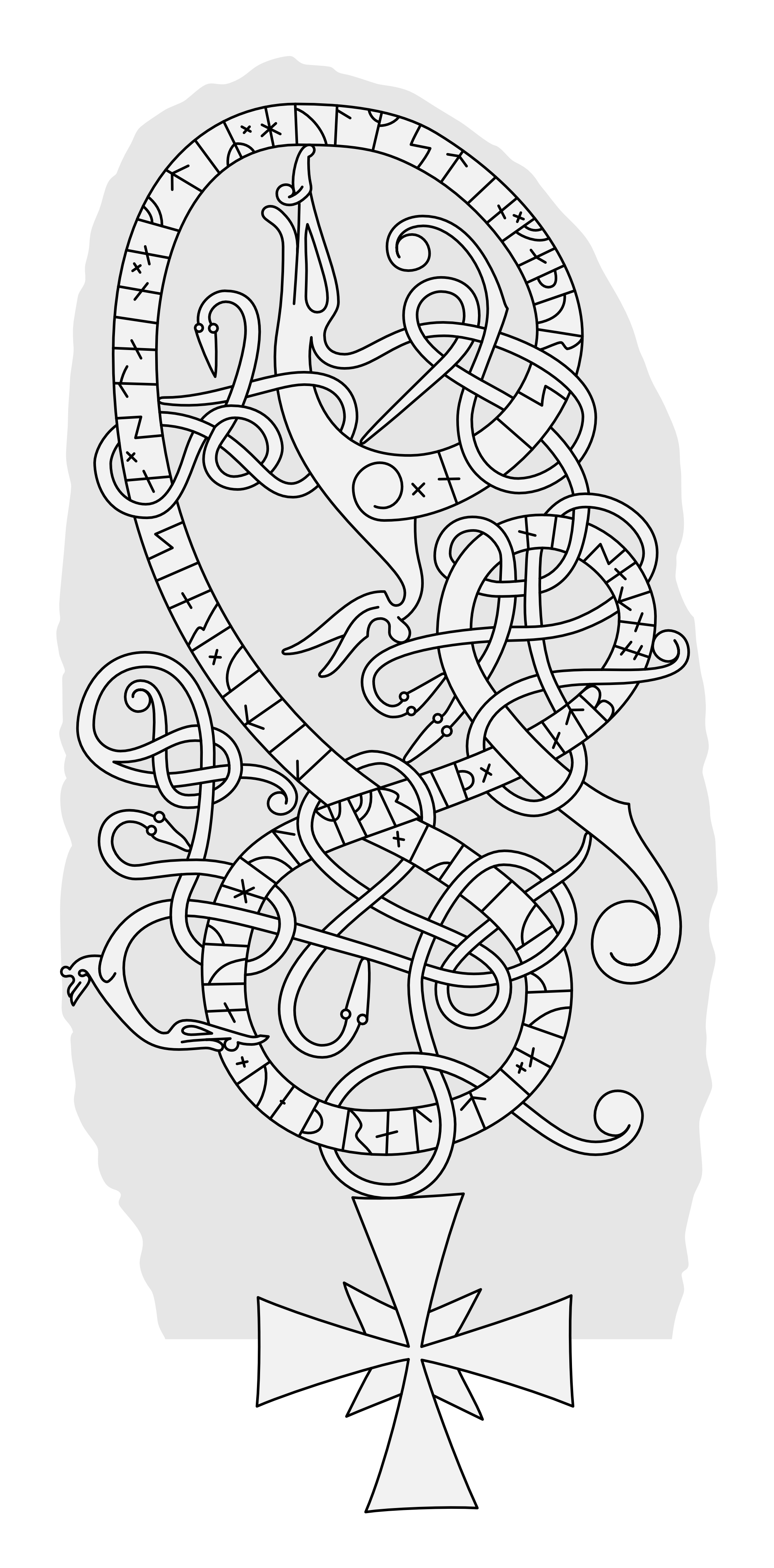 Runestone U 463. Illustration: Jonas Lau Markussen (CC BY).