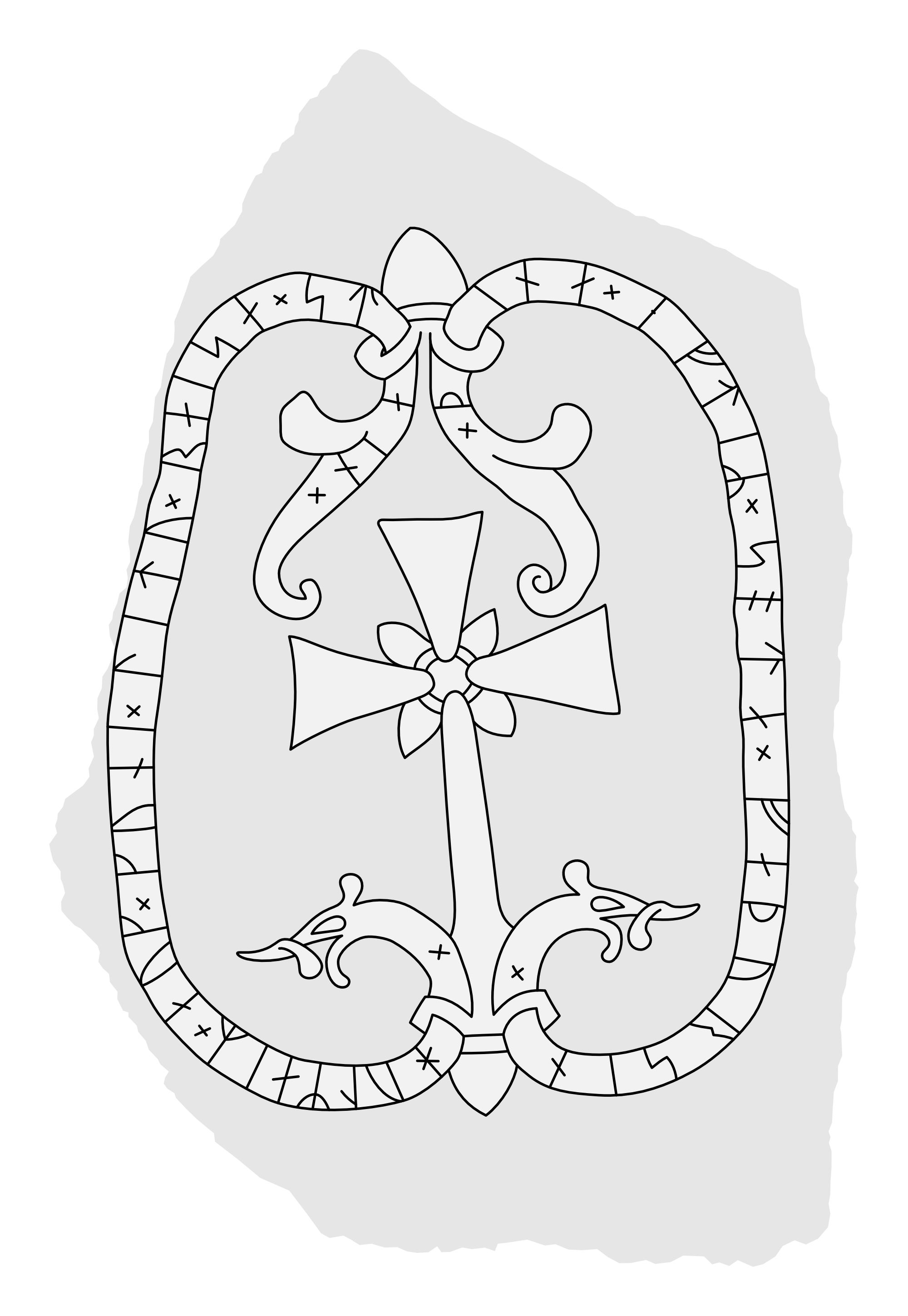 Runestone U 480. Illustration: Jonas Lau Markussen (CC BY).