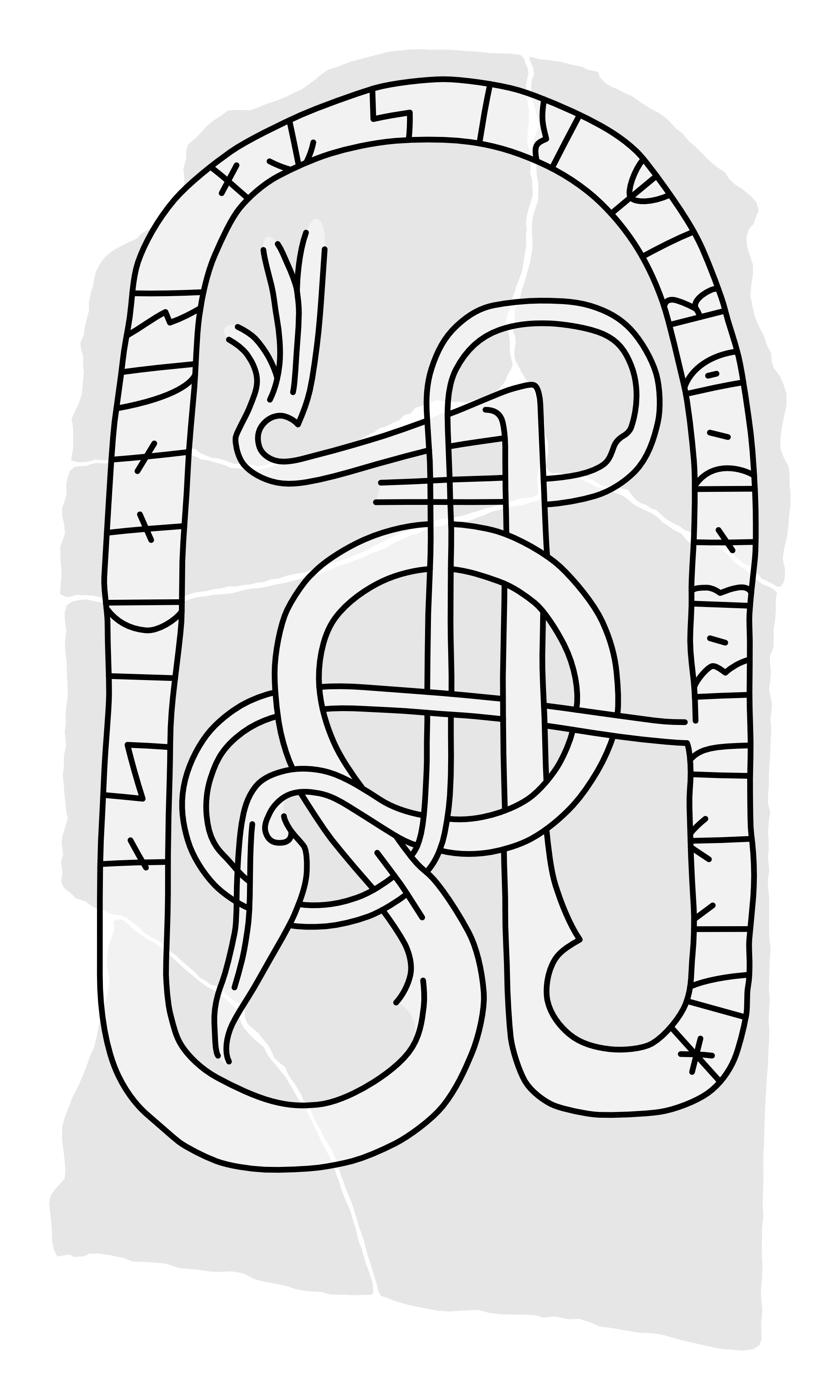 Runestone U 544. Illustration: Jonas Lau Markussen (CC BY).