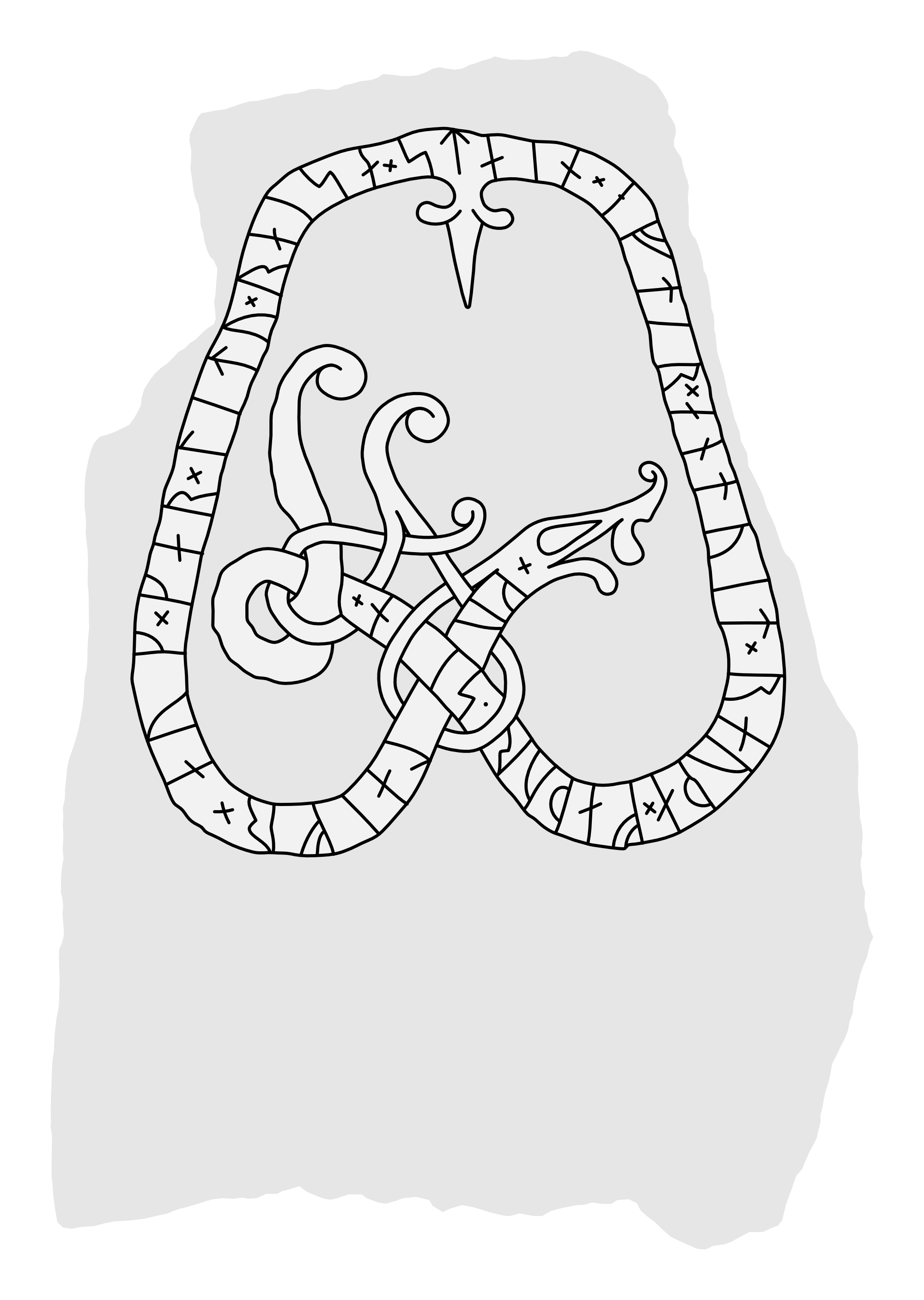 Runestone U 643. Illustration: Jonas Lau Markussen (CC BY).
