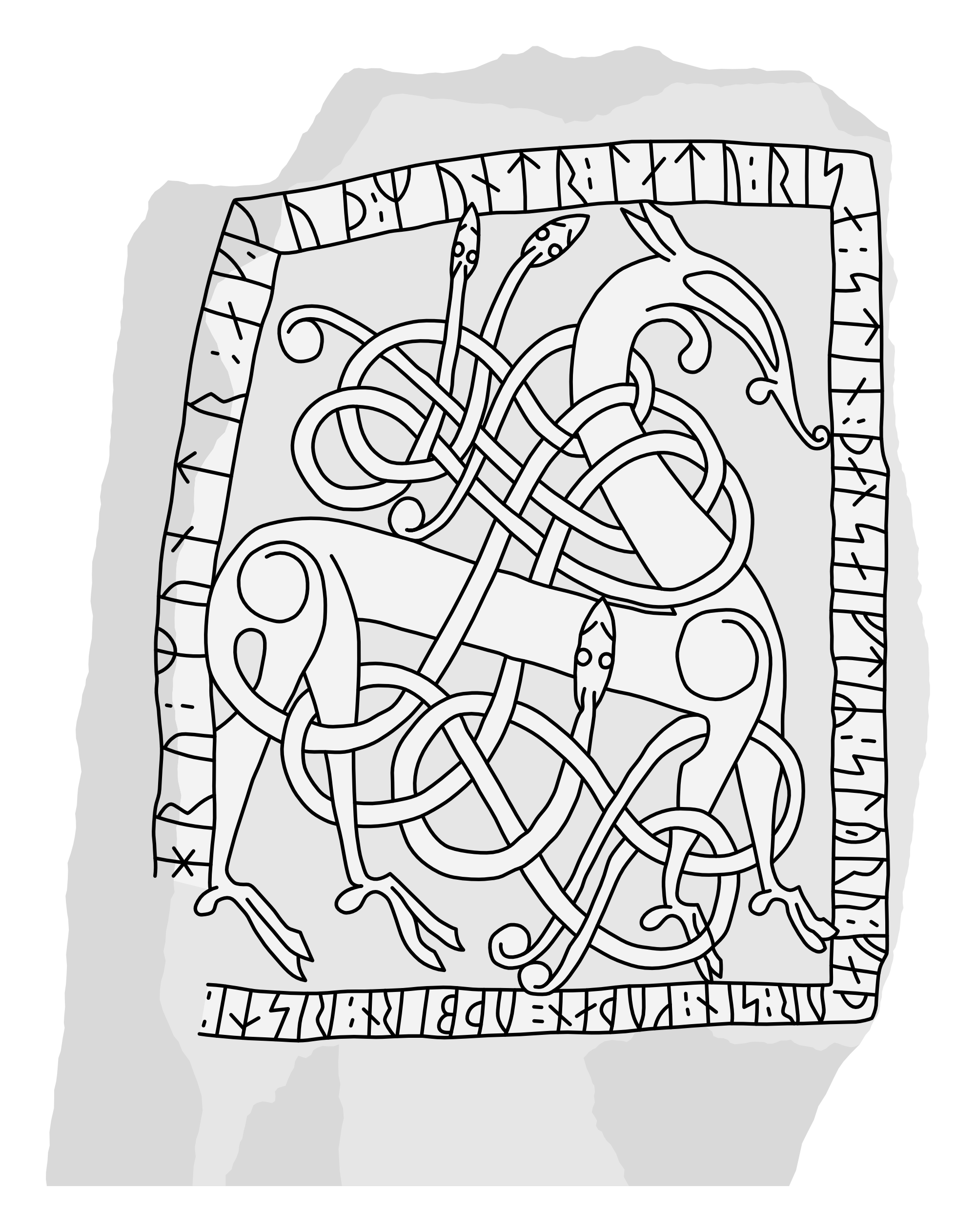 Runestone U 692. Illustration: Jonas Lau Markussen (CC BY).