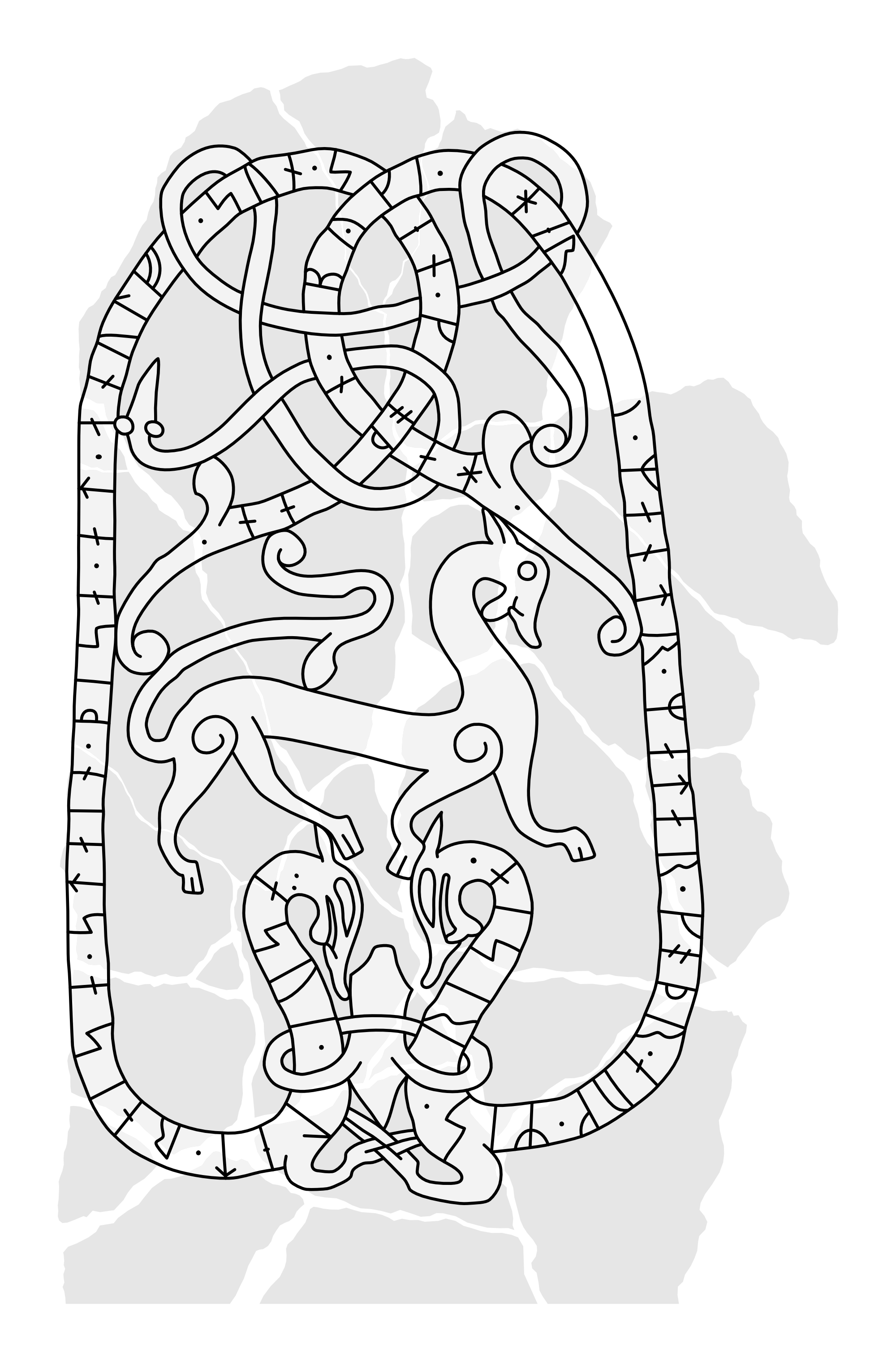 Runestone U 703. Illustration: Jonas Lau Markussen (CC BY).