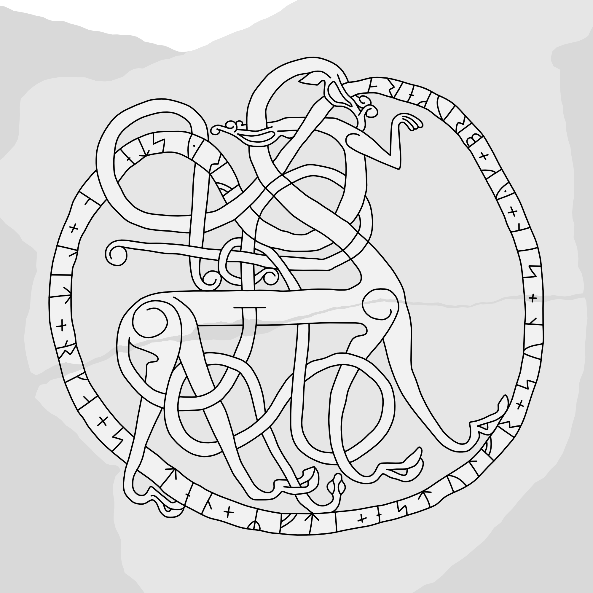 Runestone U 791. Illustration: Jonas Lau Markussen (CC BY).