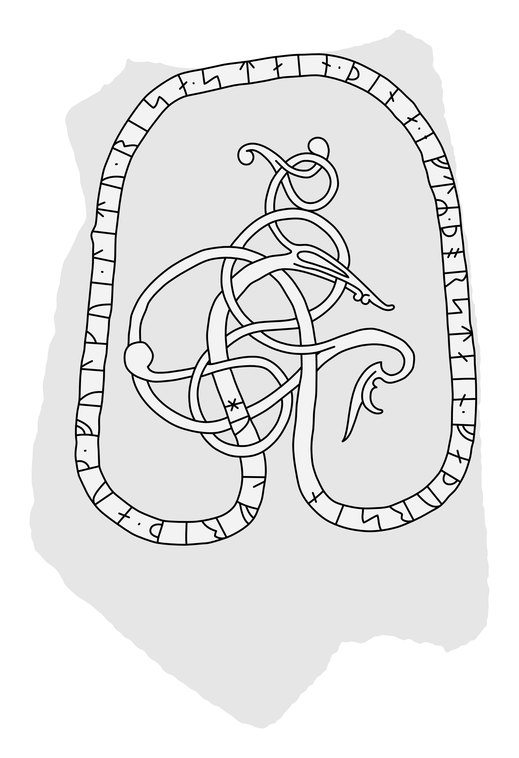 Runestone U 840. Illustration: Jonas Lau Markussen (CC BY).