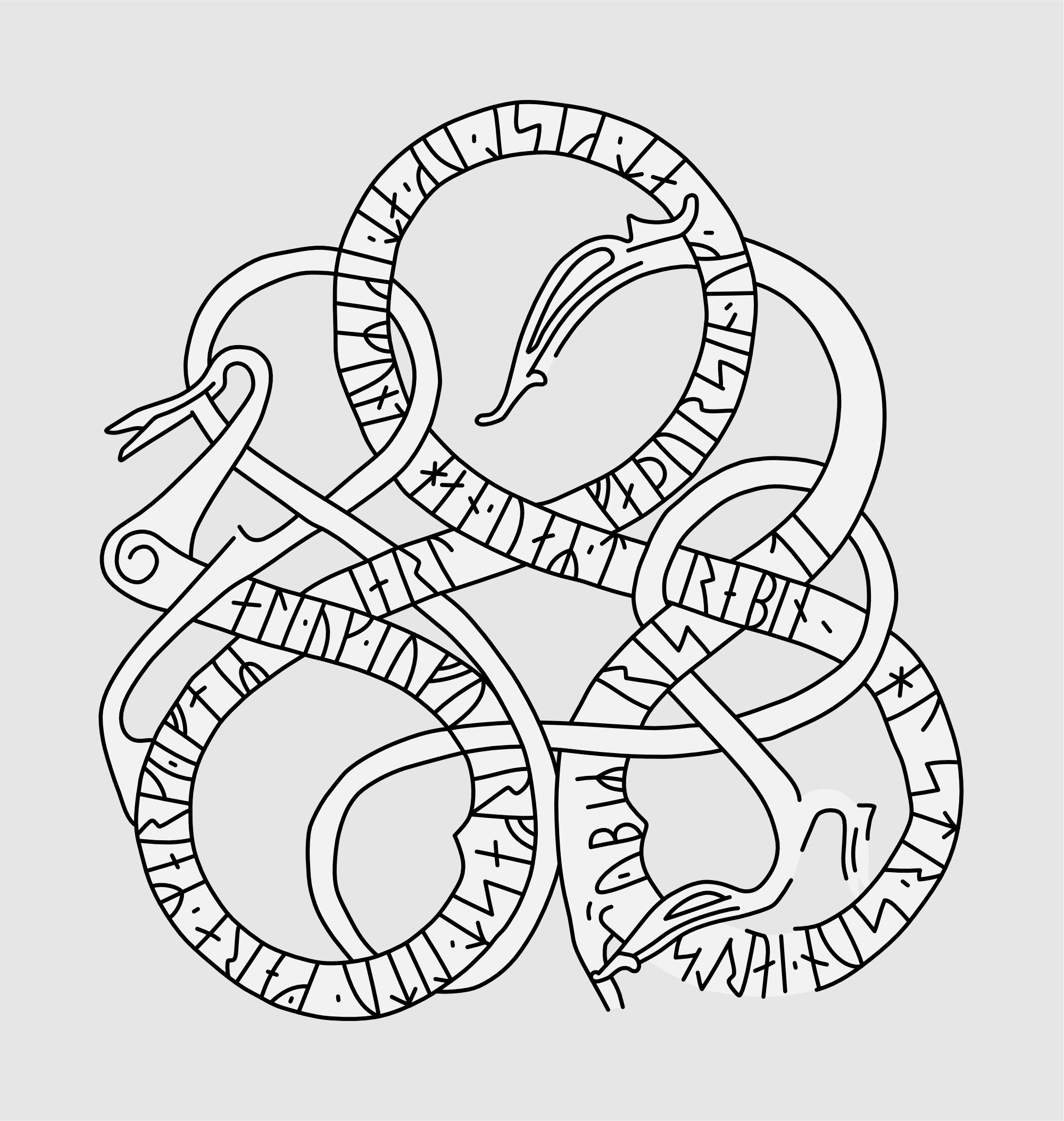 Runestone U 898. Illustration: Jonas Lau Markussen (CC BY).
