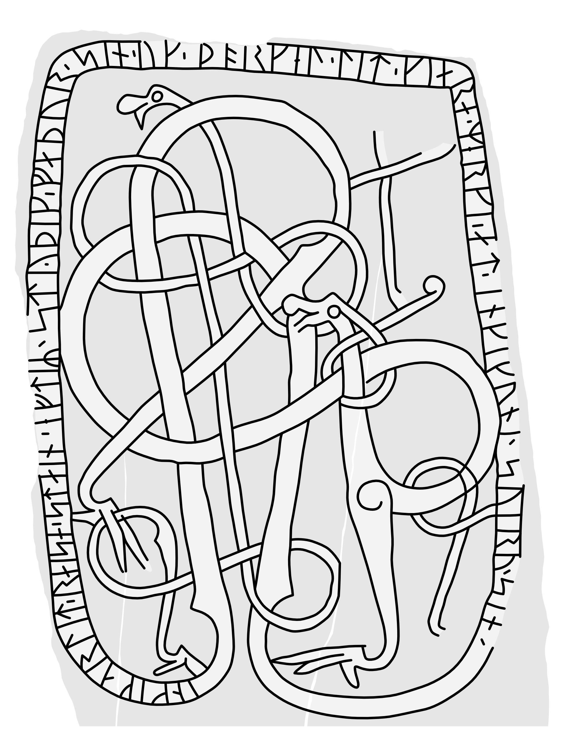 Runestone U 914. Illustration: Jonas Lau Markussen (CC BY).