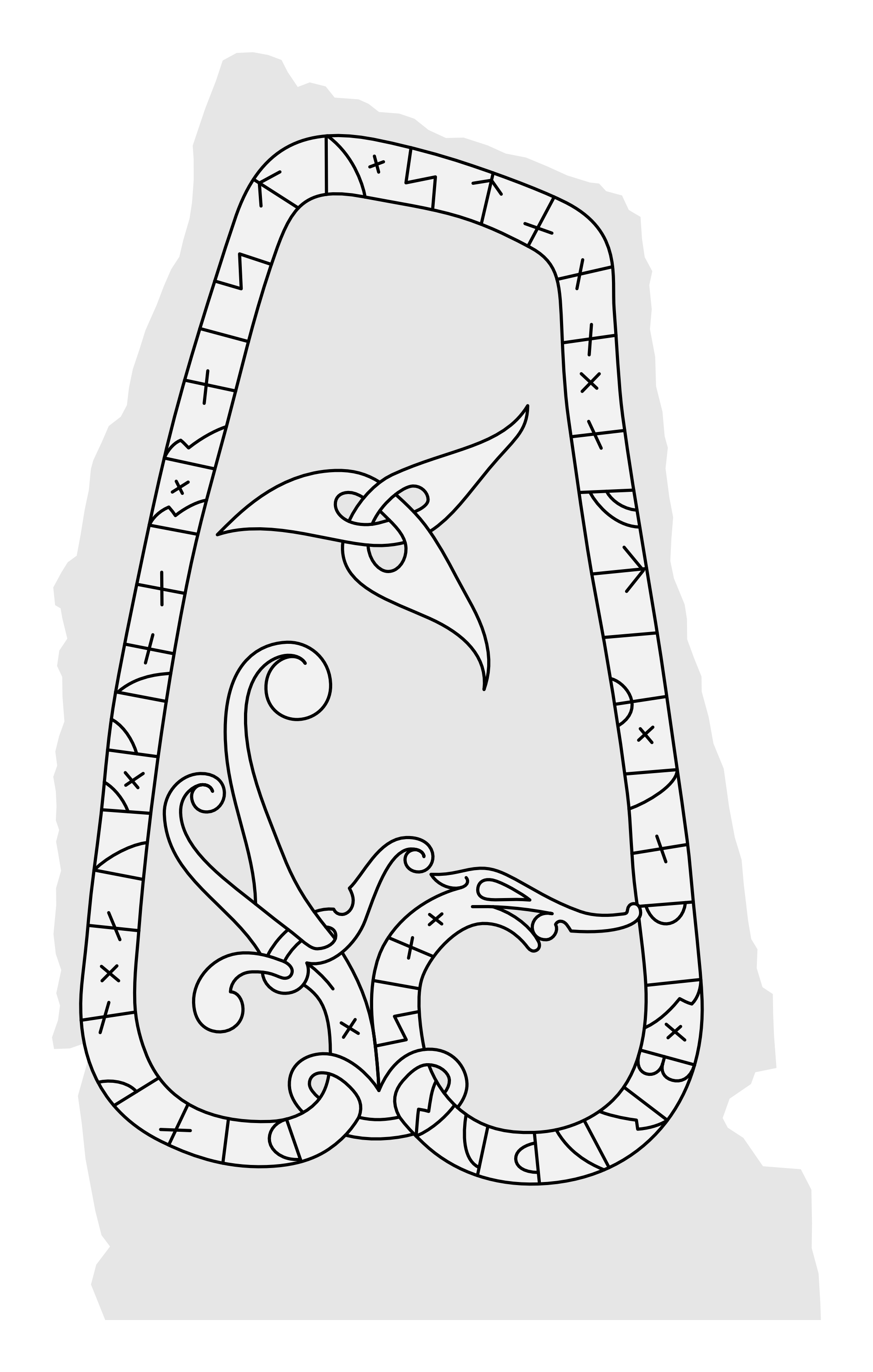 Runestone U 937. Illustration: Jonas Lau Markussen (CC BY).