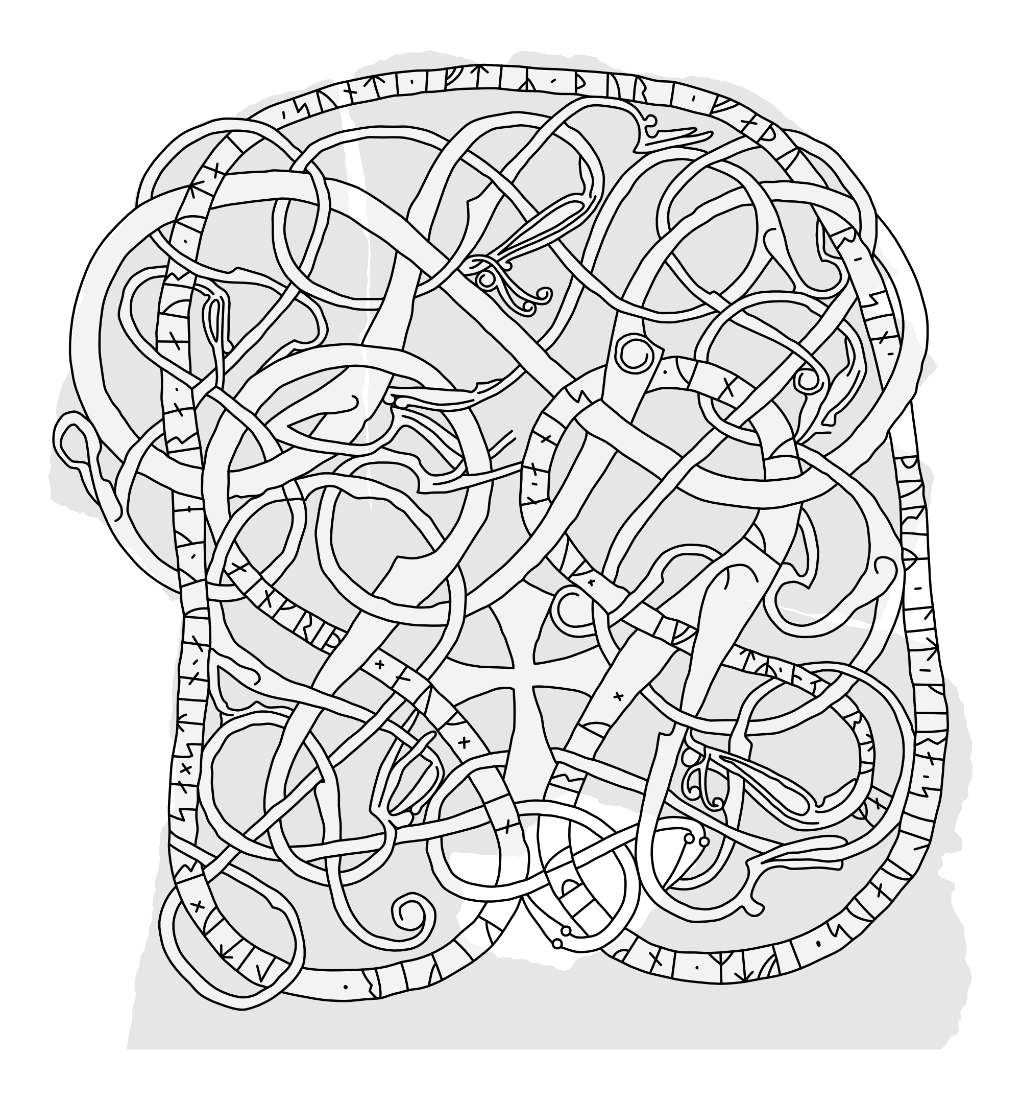 Runestone U 996. Illustration: Jonas Lau Markussen (CC BY).