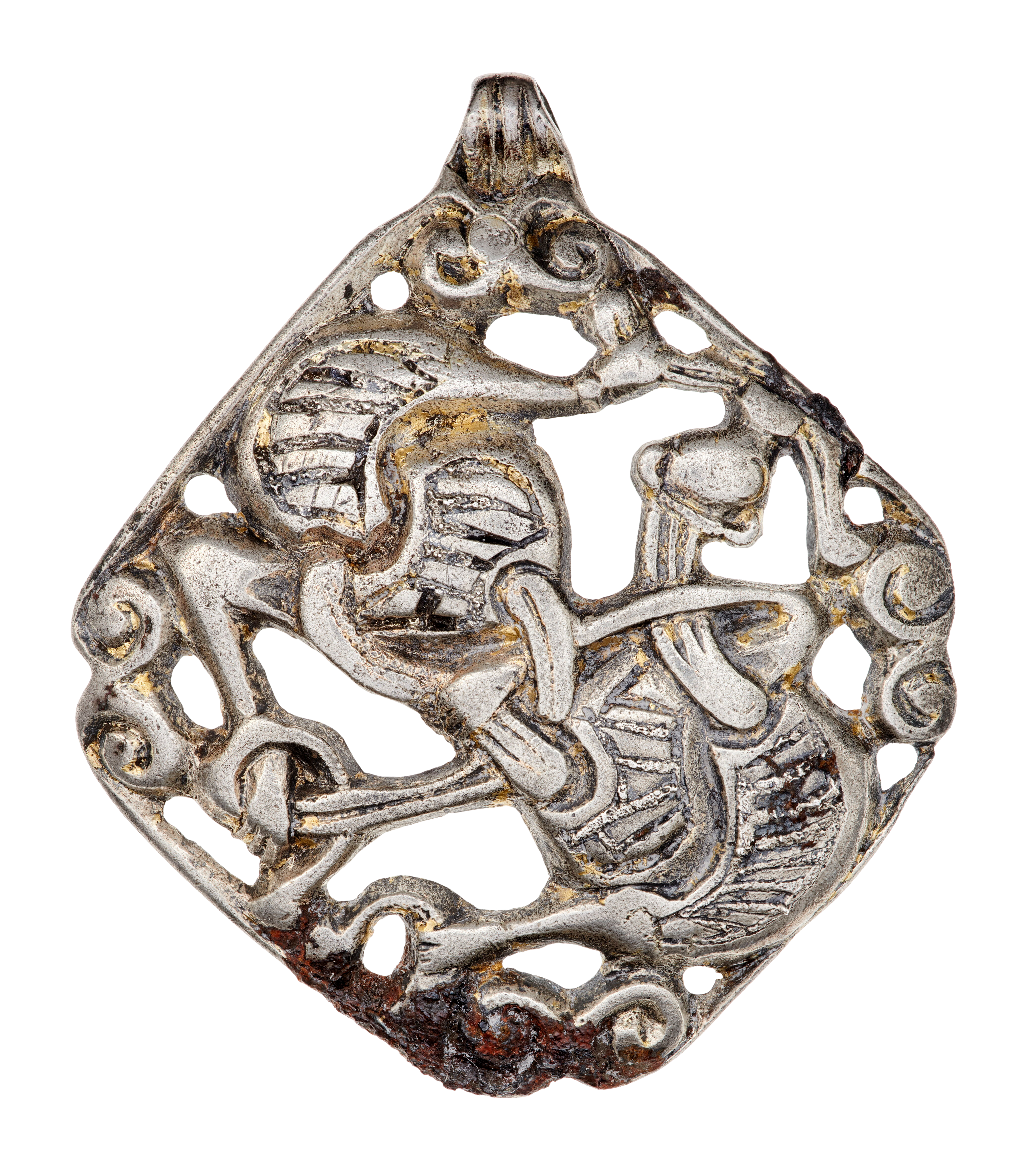 Gripping Beast Pendant. Aska, Östergötland, Sweden. Historiska Museet, Stockholm, 181639. Photo: Ola Myrin, Historiska Museet (CC BY).