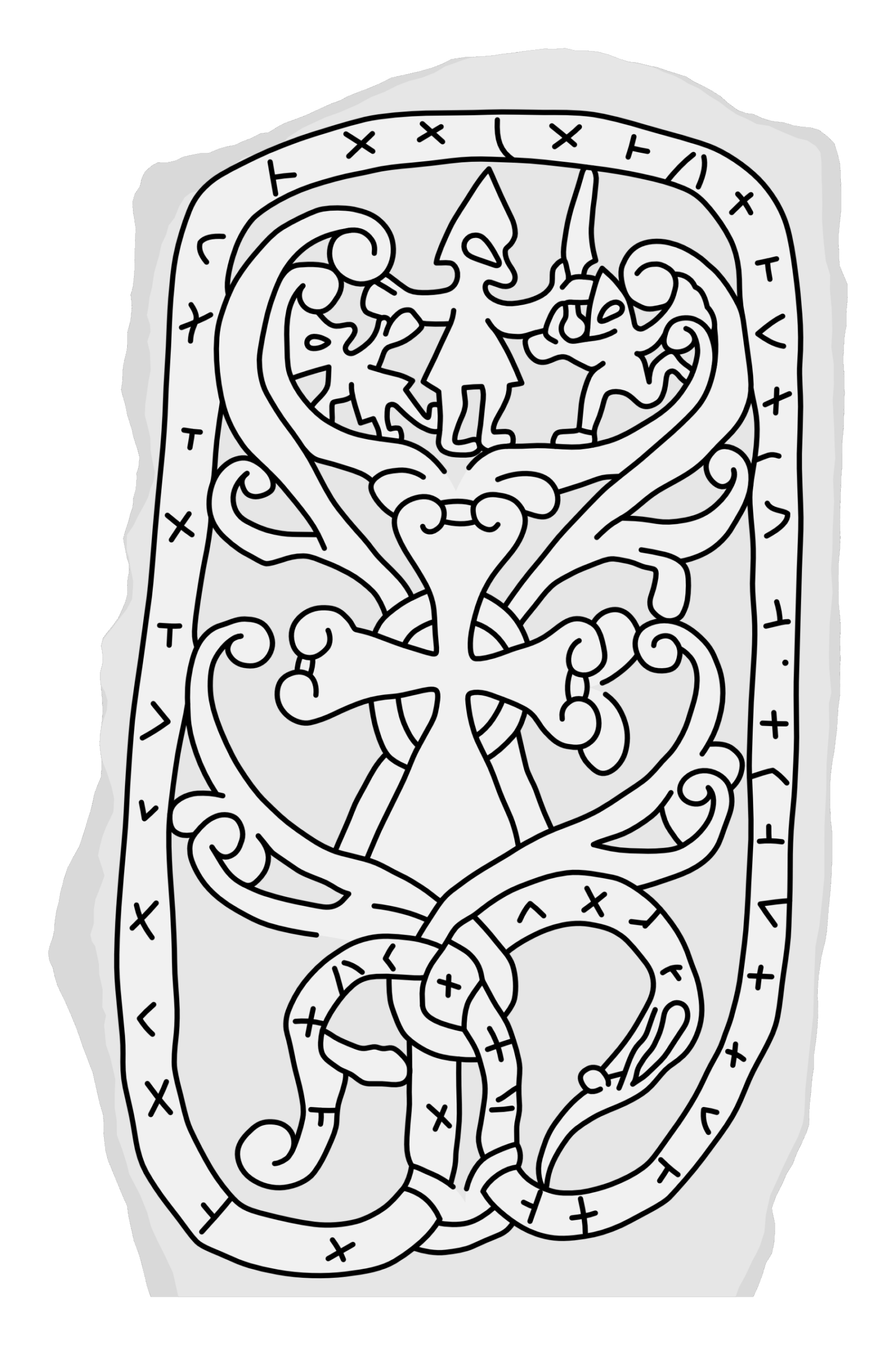 Runestone U 1175. Illustration: Jonas Lau Markussen (CC BY).