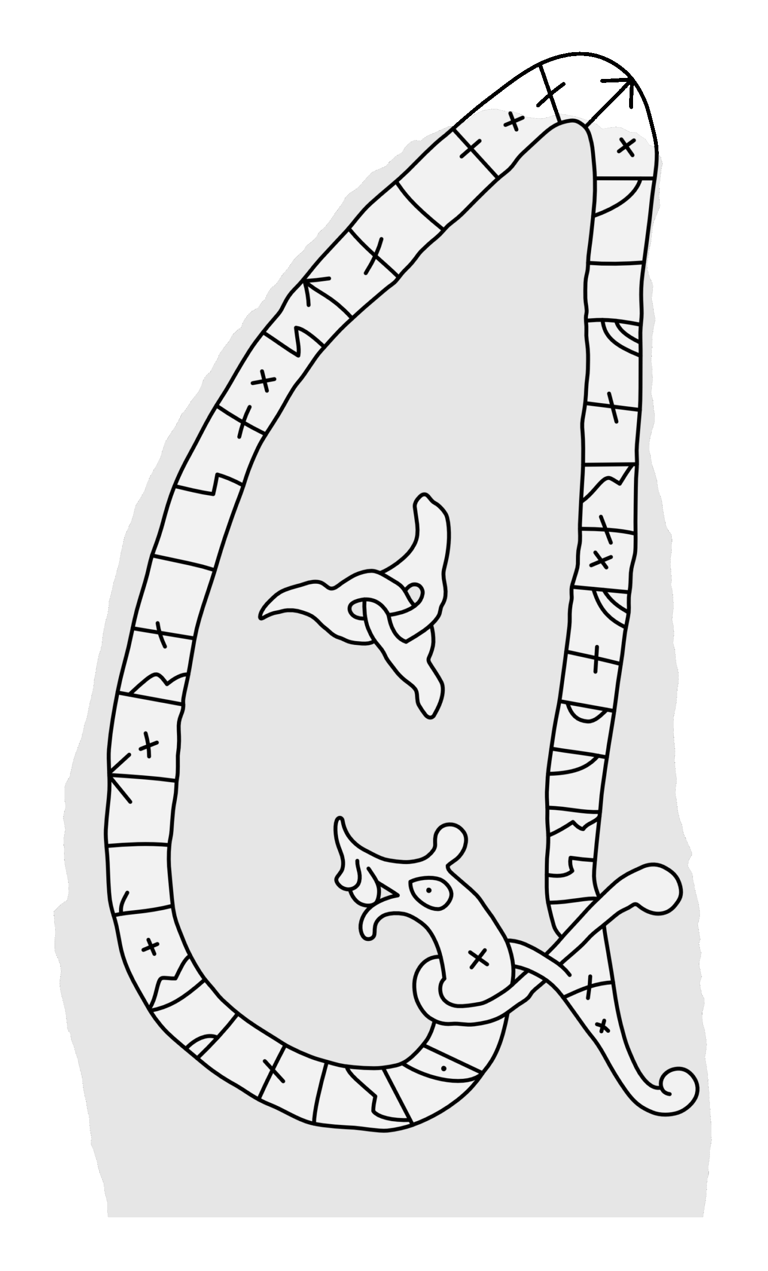 Runestone U 484. Illustration: Jonas Lau Markussen (CC BY).