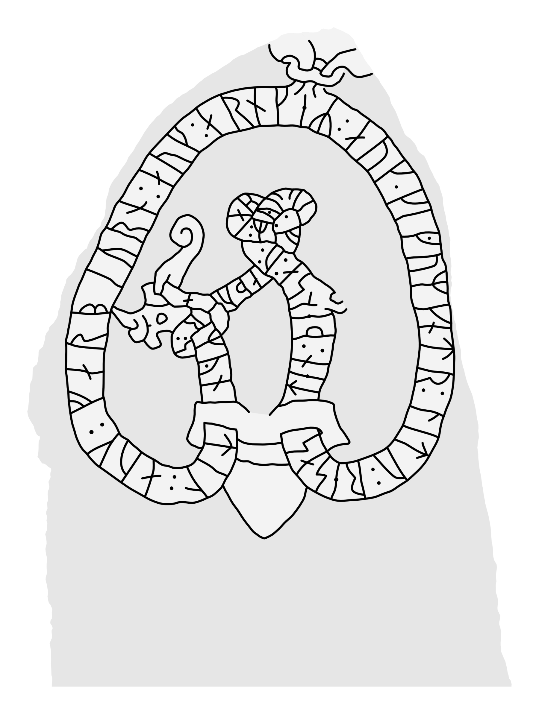 Runestone U 720. Illustration: Jonas Lau Markussen (CC BY).