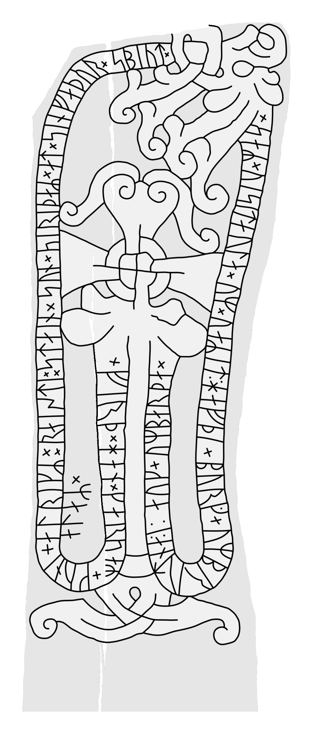 Runestone Sö 106. Illustration: Jonas Lau Markussen (CC BY).