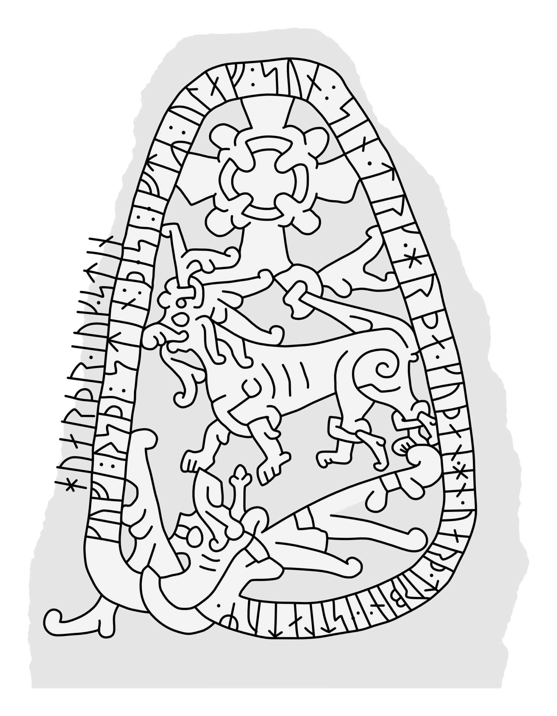 The Olsbro Stone Vg 181. Illustration: Jonas Lau Markussen (CC BY).