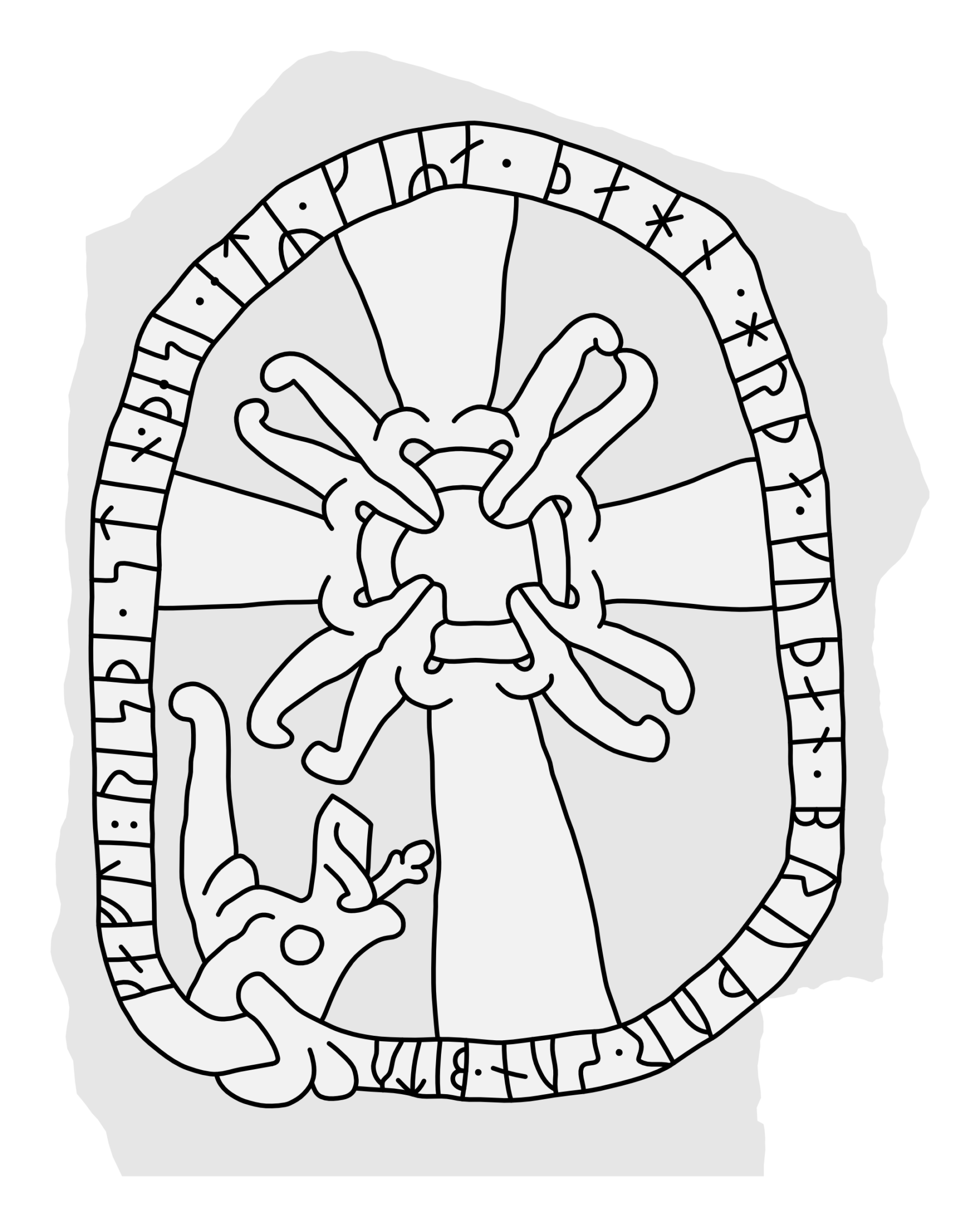 Runestone Vg 158. Illustration: Jonas Lau Markussen (CC BY).