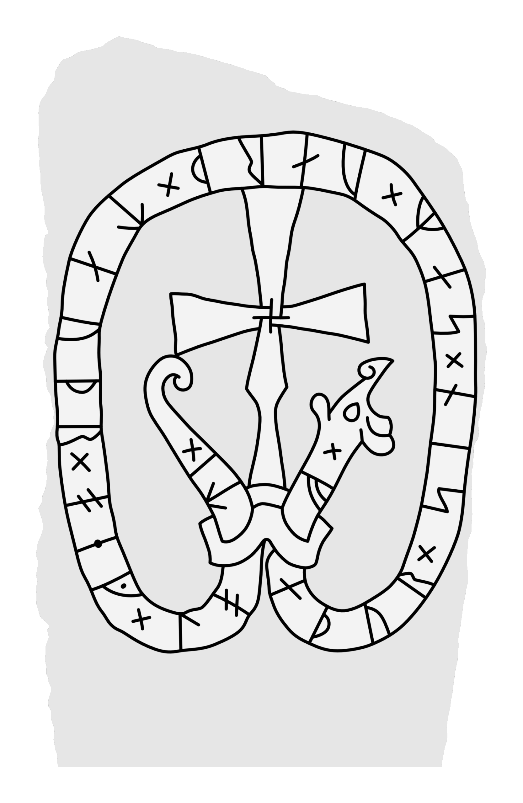 Runestone U 812. Illustration: Jonas Lau Markussen (CC BY).