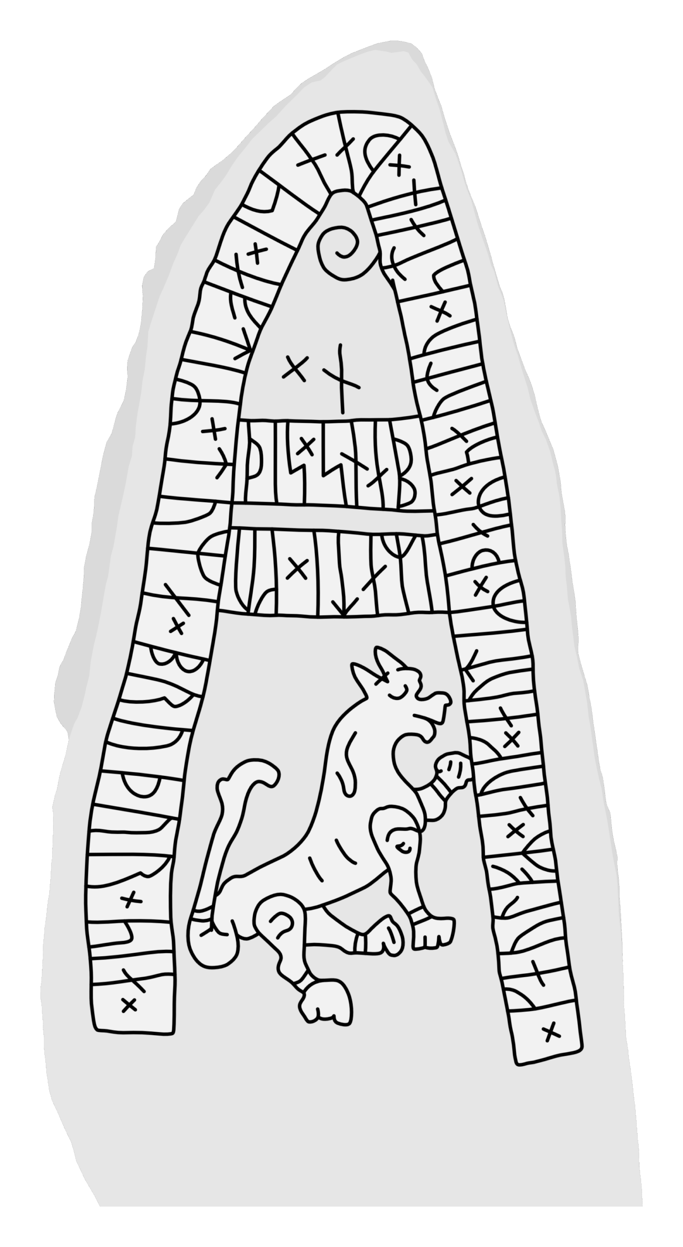 Runestone DR 280. Illustration: Jonas Lau Markussen (CC BY).