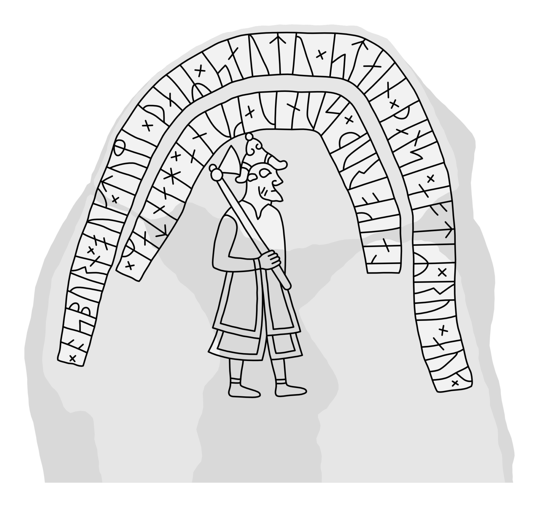Runestone DR 282. Illustration: Jonas Lau Markussen (CC BY).