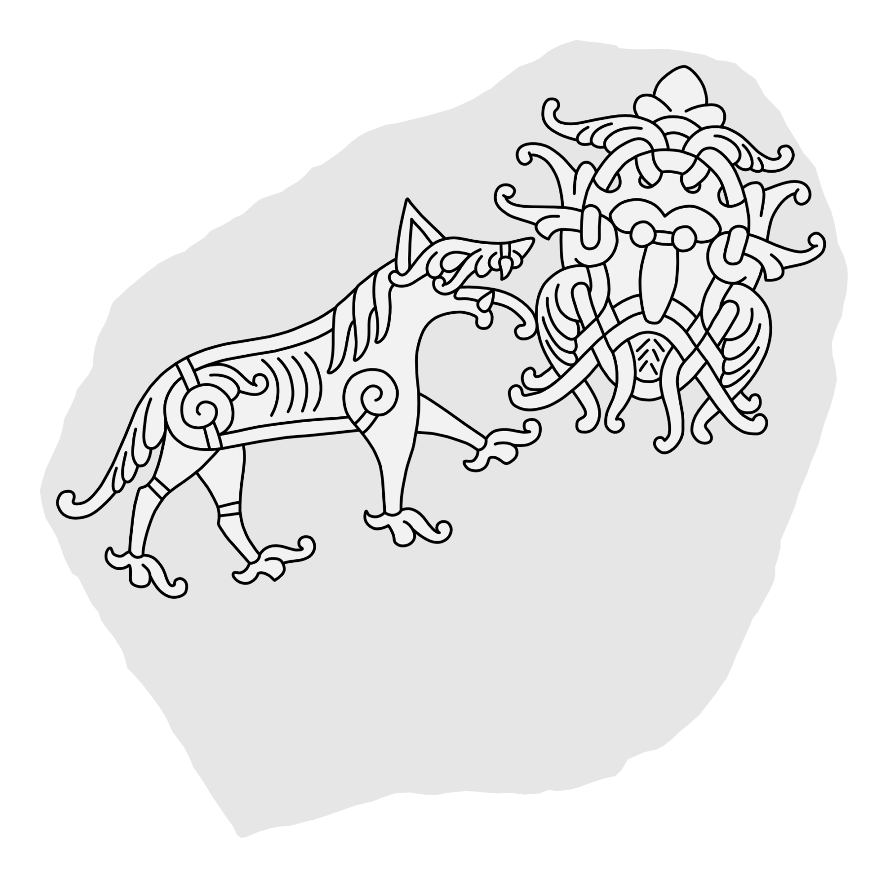 Runestone DR 286 (Reconstruction). Illustration: Jonas Lau Markussen (CC BY).