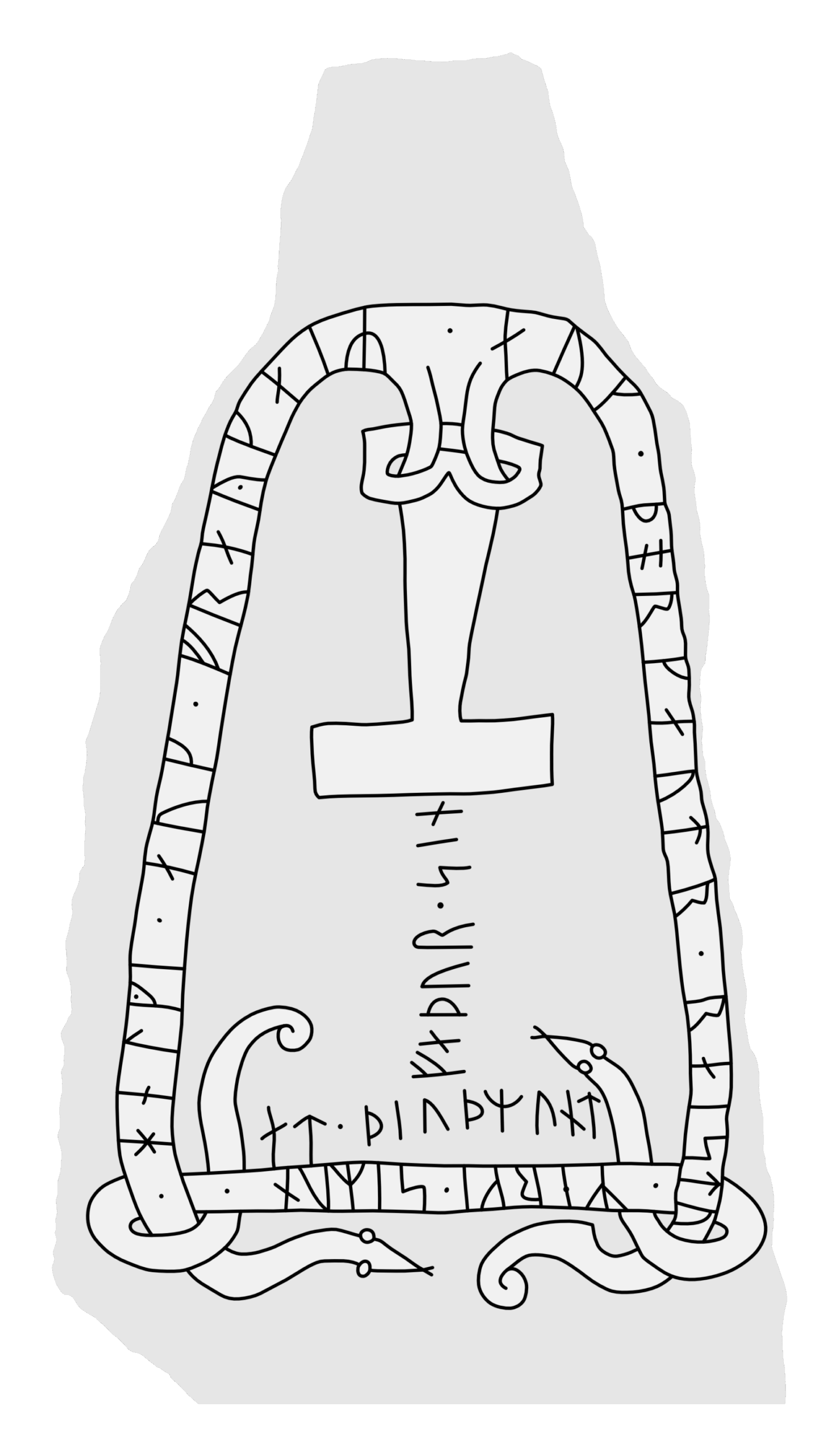 Runestone Sö 111. Illustration: Jonas Lau Markussen (CC BY).
