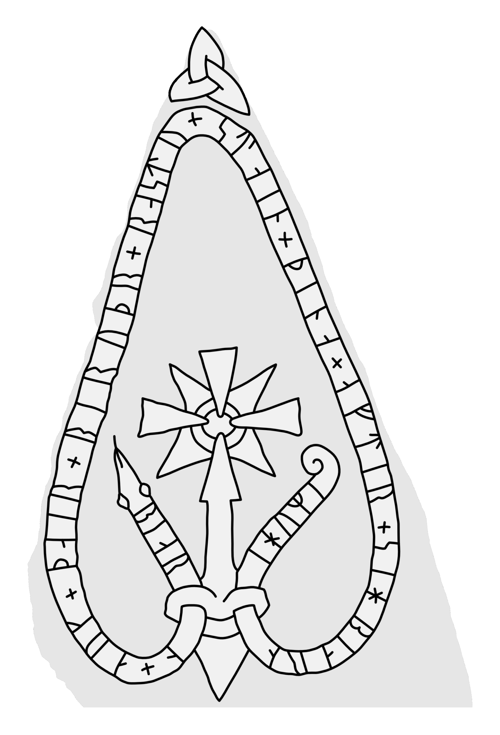 Runestone U 1172. Illustration: Jonas Lau Markussen (CC BY).