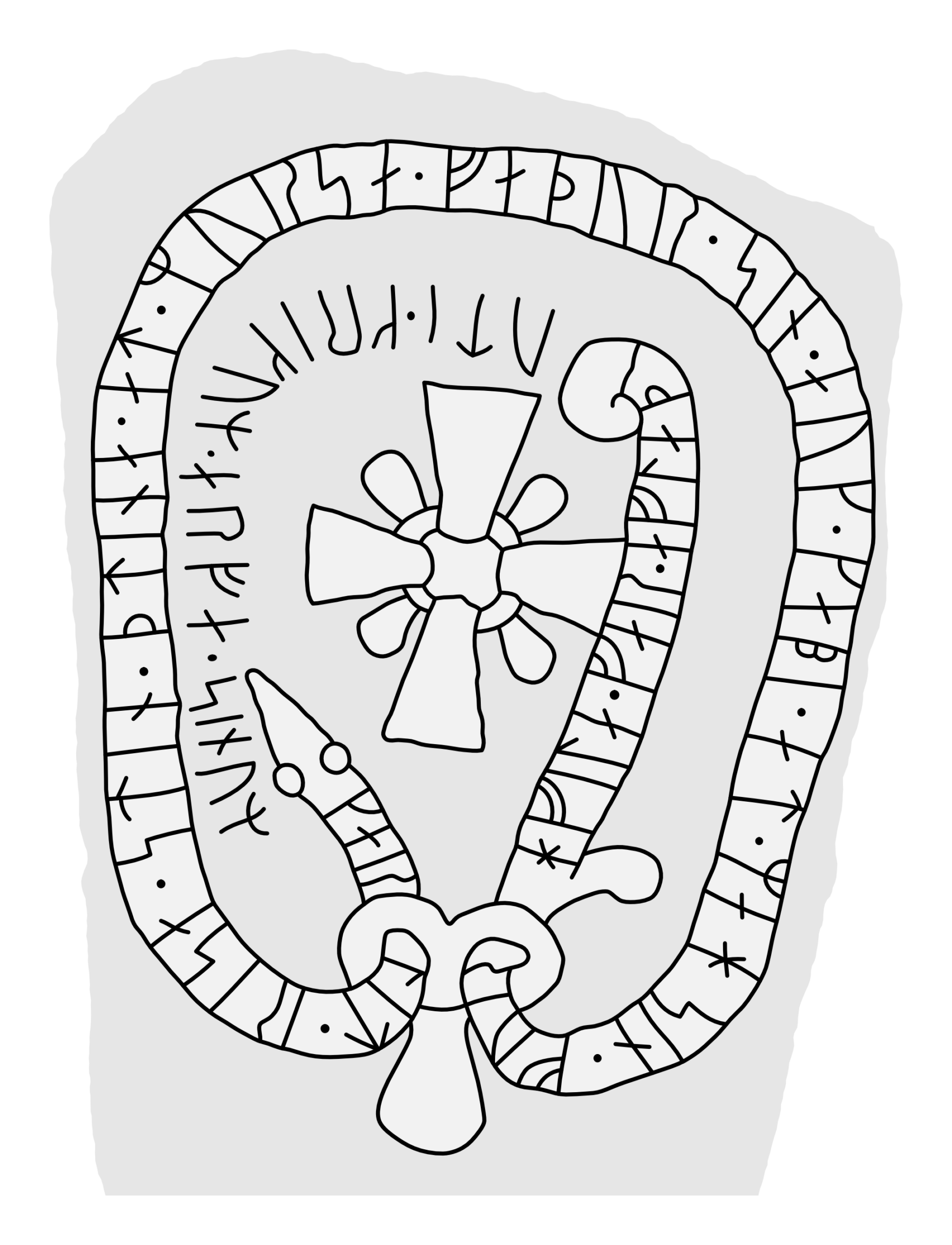 Runestone U 792. Illustration: Jonas Lau Markussen (CC BY).