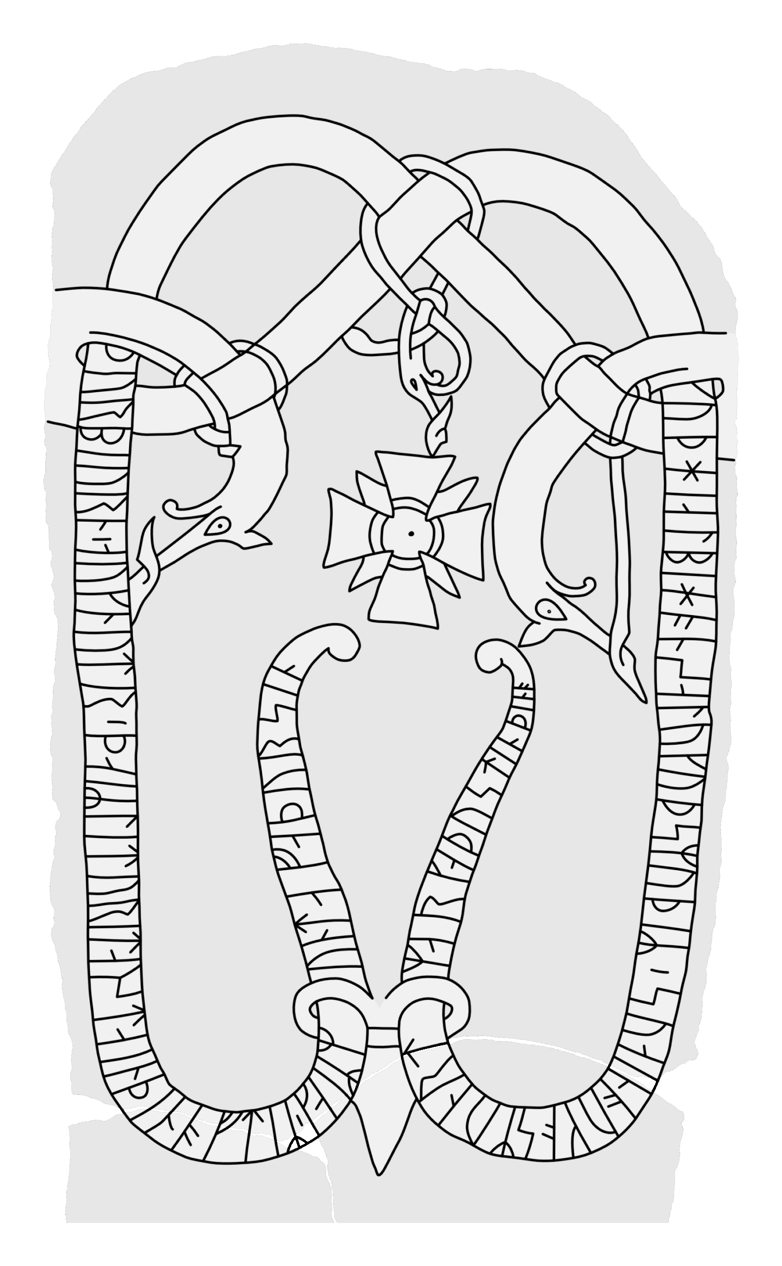 Runestone U 1149. Illustration: Jonas Lau Markussen (CC BY).