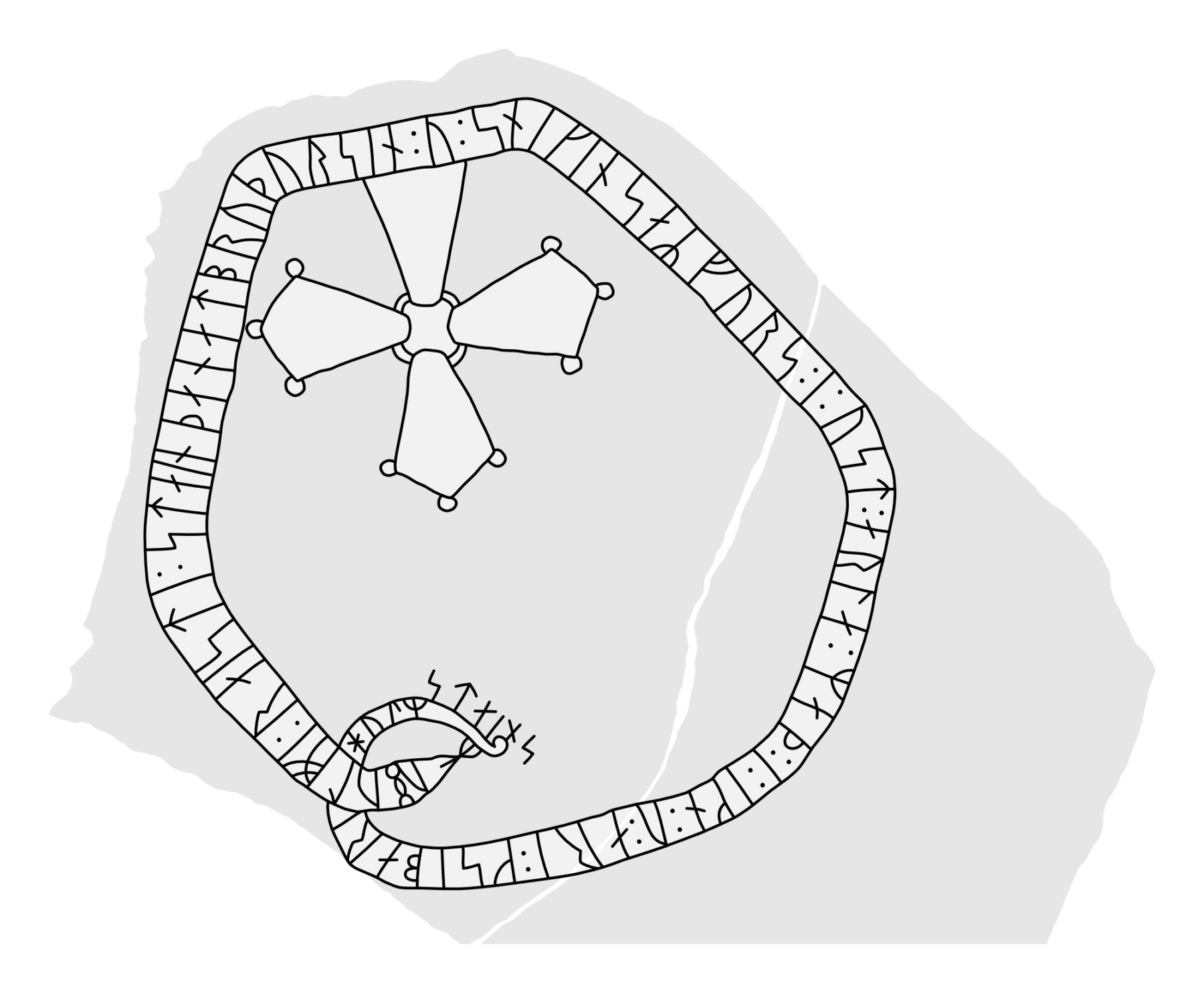 Runestone Sö 335. Illustration: Jonas Lau Markussen (CC BY).