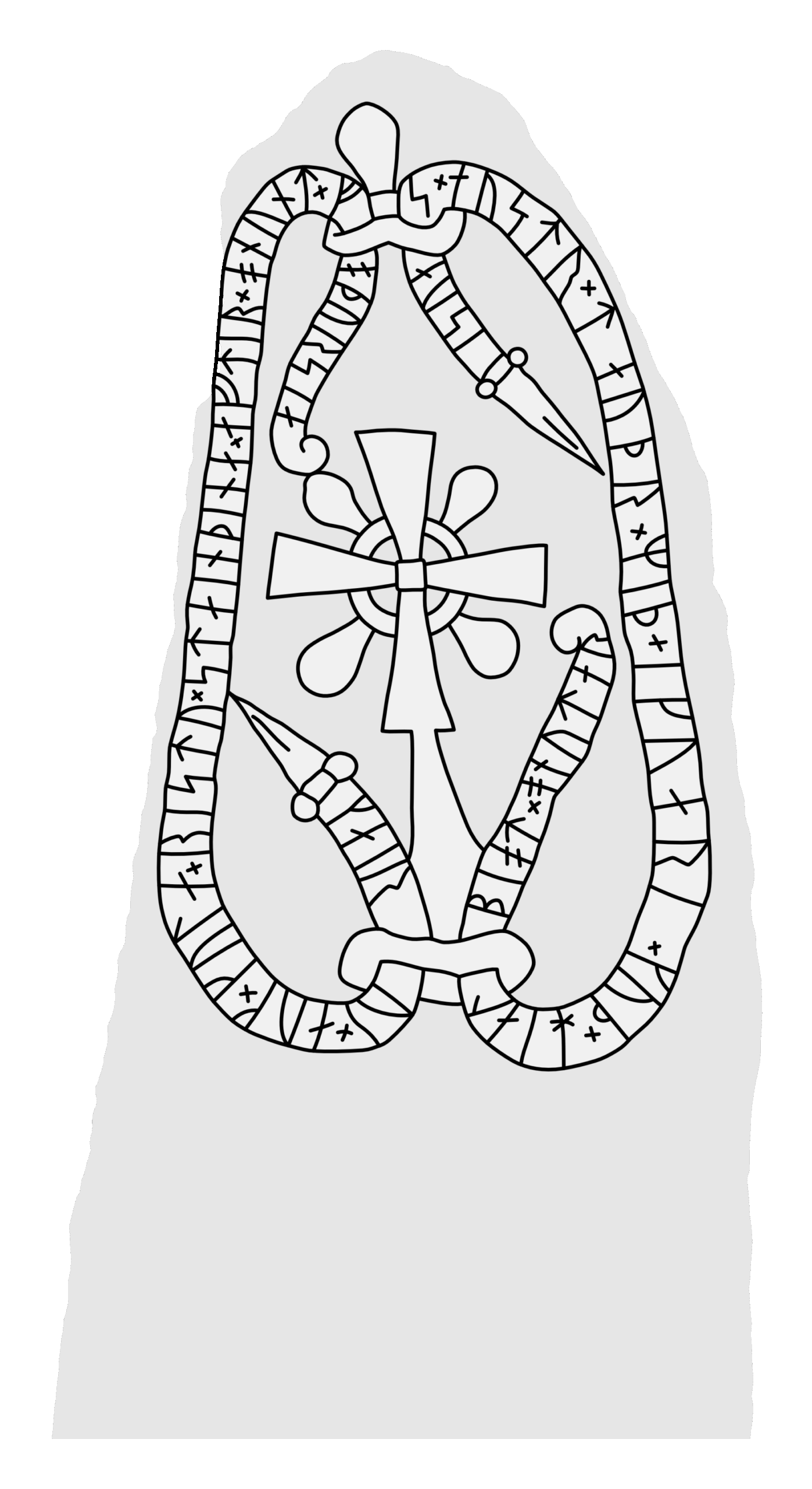 Runestone U 661. Illustration: Jonas Lau Markussen (CC BY).