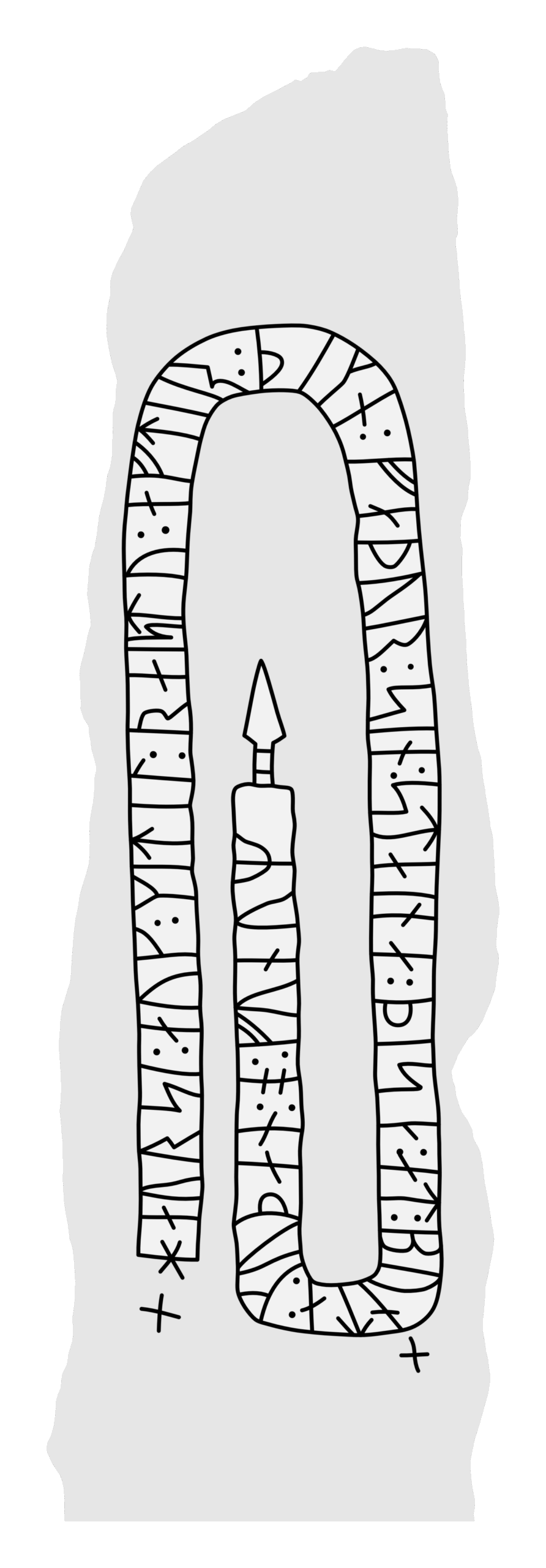 Runestone U 999. Illustration: Jonas Lau Markussen (CC BY).