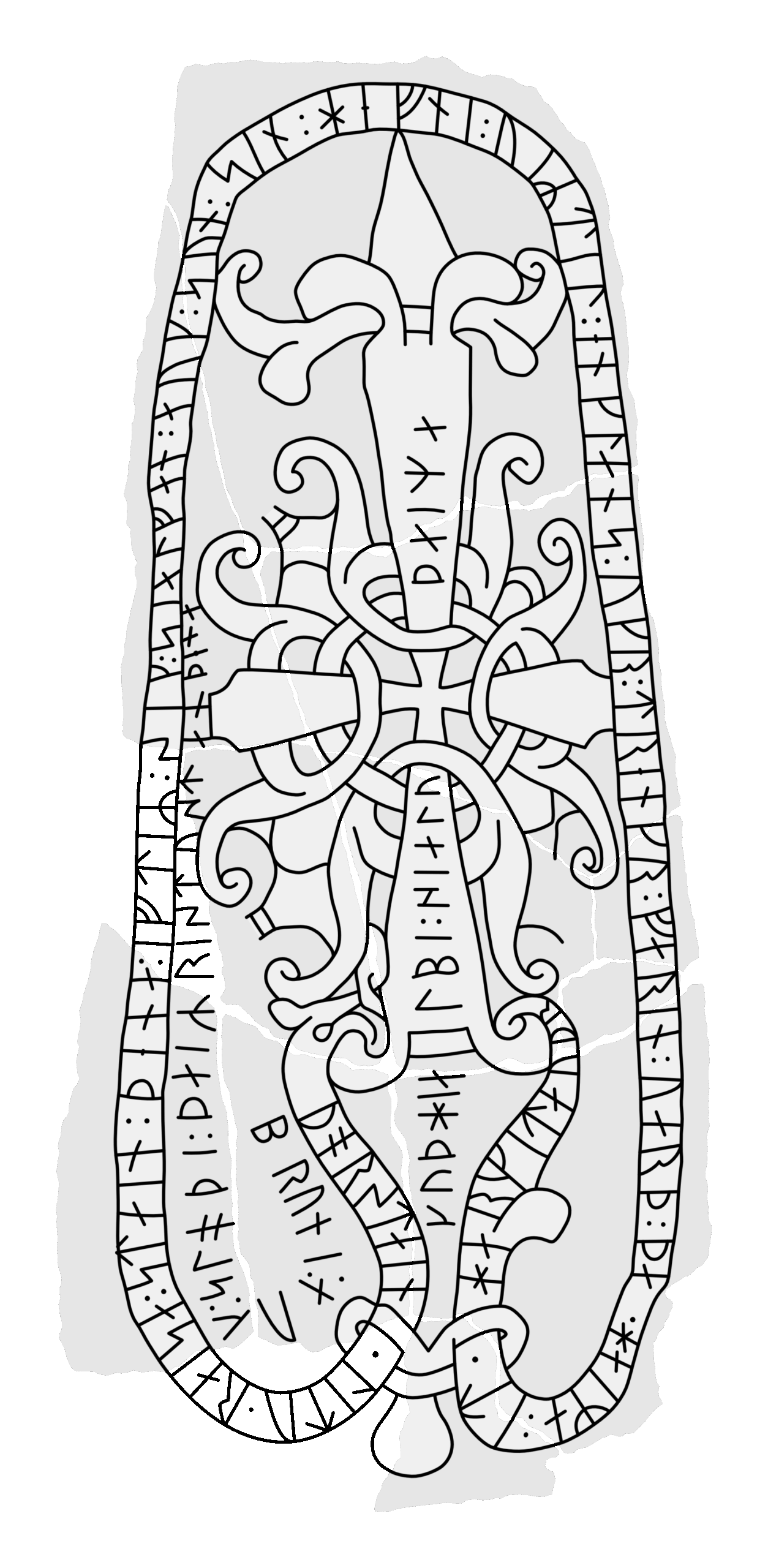 Runestone Sö 55. Illustration: Jonas Lau Markussen (CC BY).