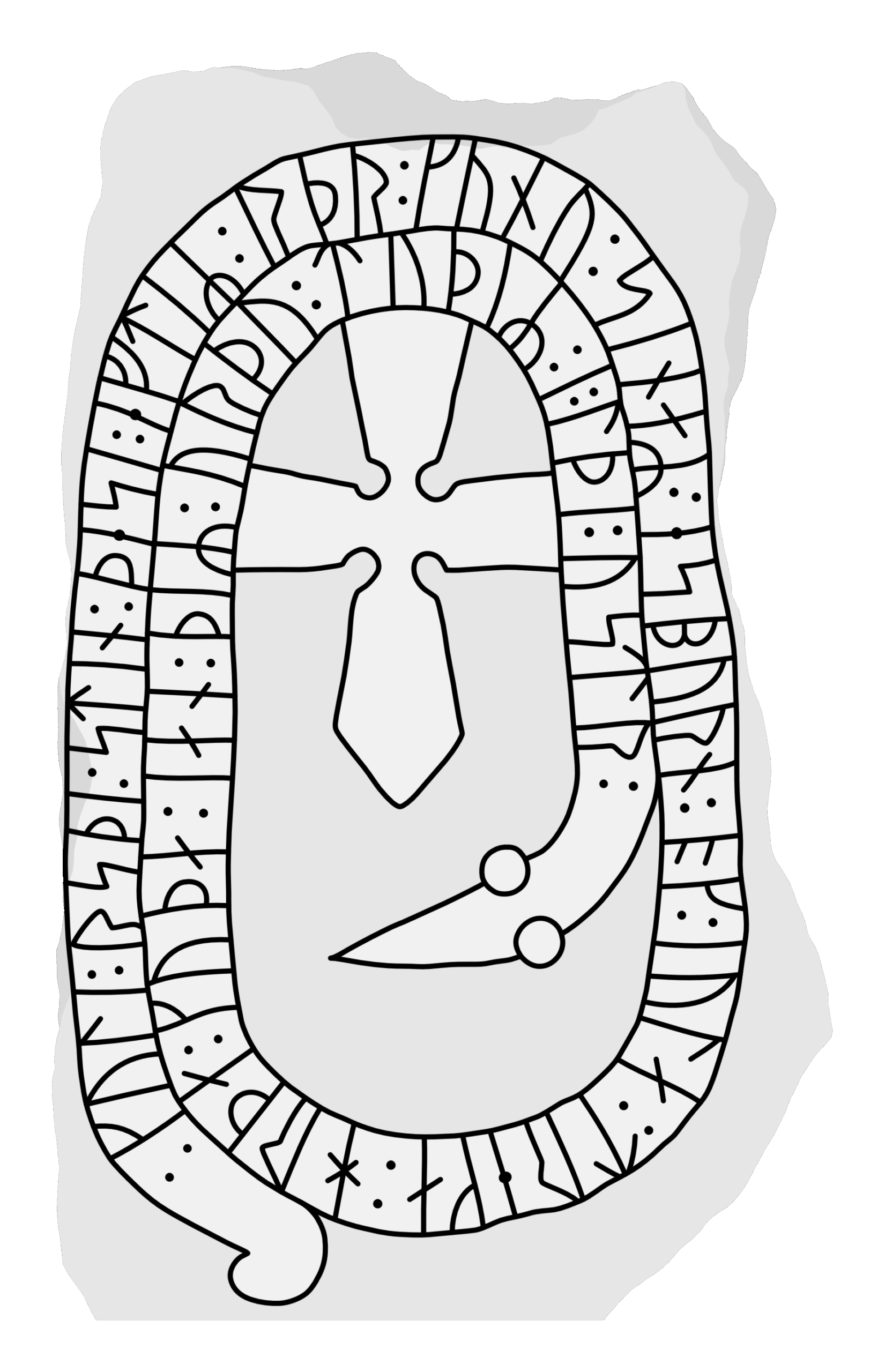 Runestone Vg 184. Illustration: Jonas Lau Markussen (CC BY).