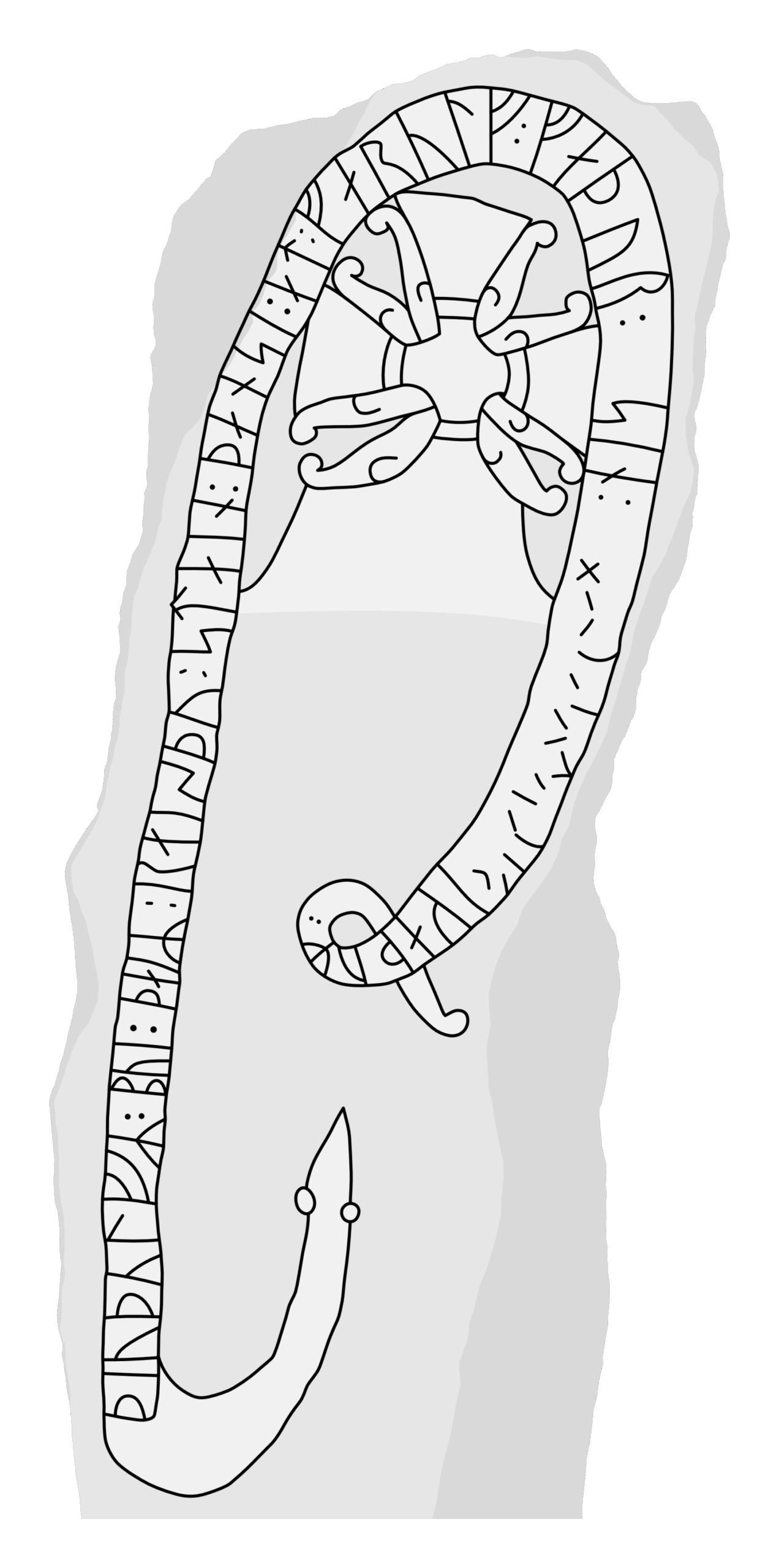 Runestone Sö 148. Illustration: Jonas Lau Markussen (CC BY).