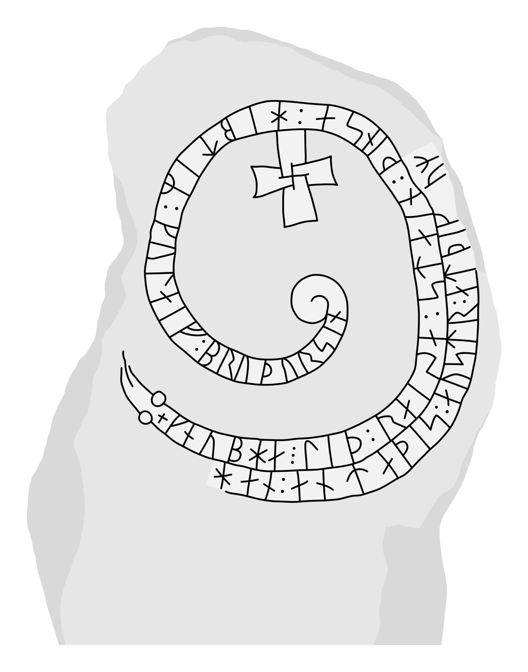 Runestone Sö 33. Illustration: Jonas Lau Markussen (CC BY).