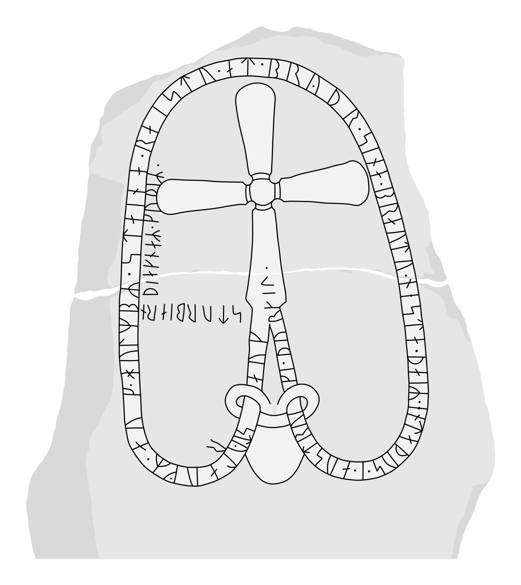 Runestone Sö 34. Illustration: Jonas Lau Markussen (CC BY).