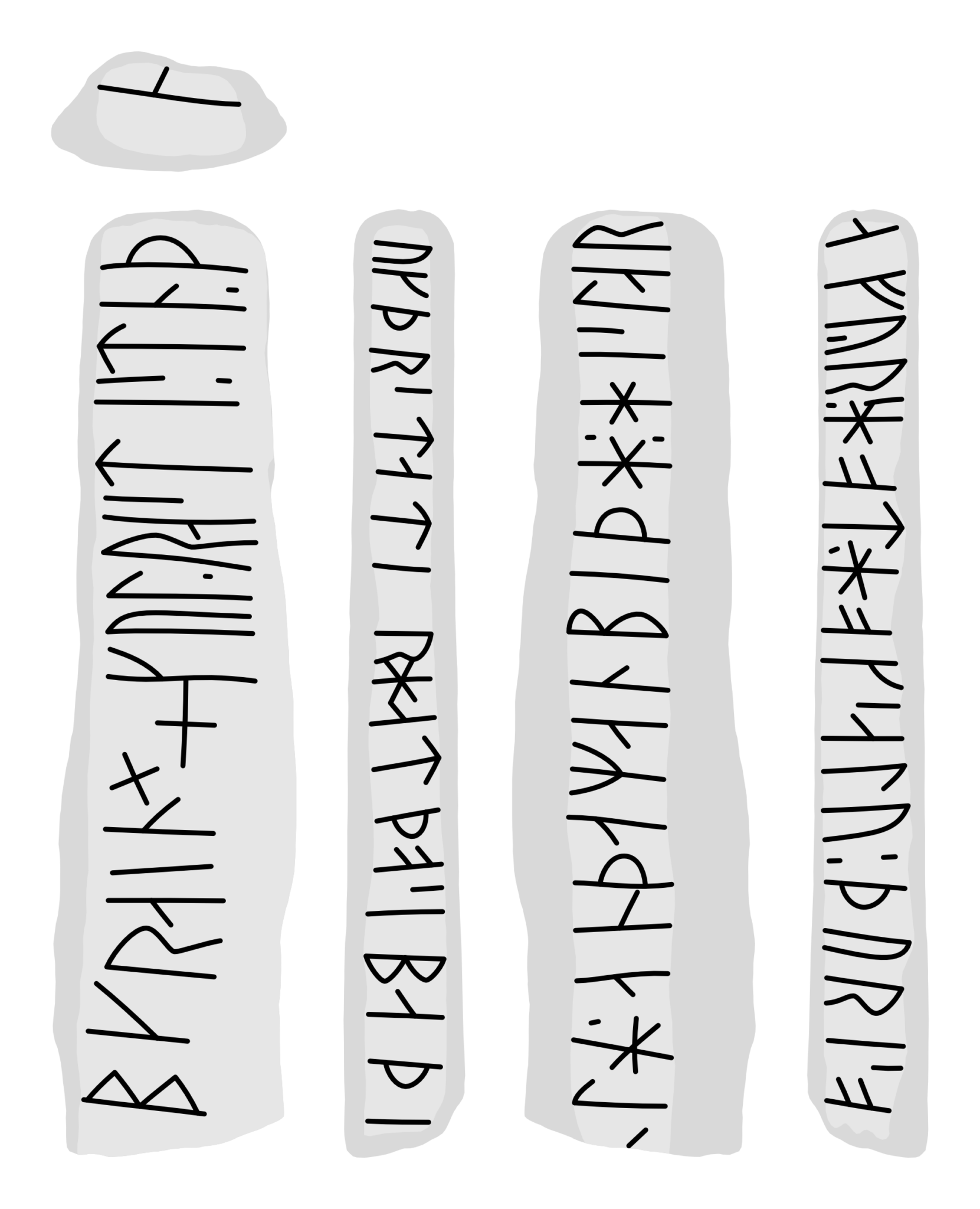 Runestone N A222 Illustration: Jonas Lau Markussen (CC BY).