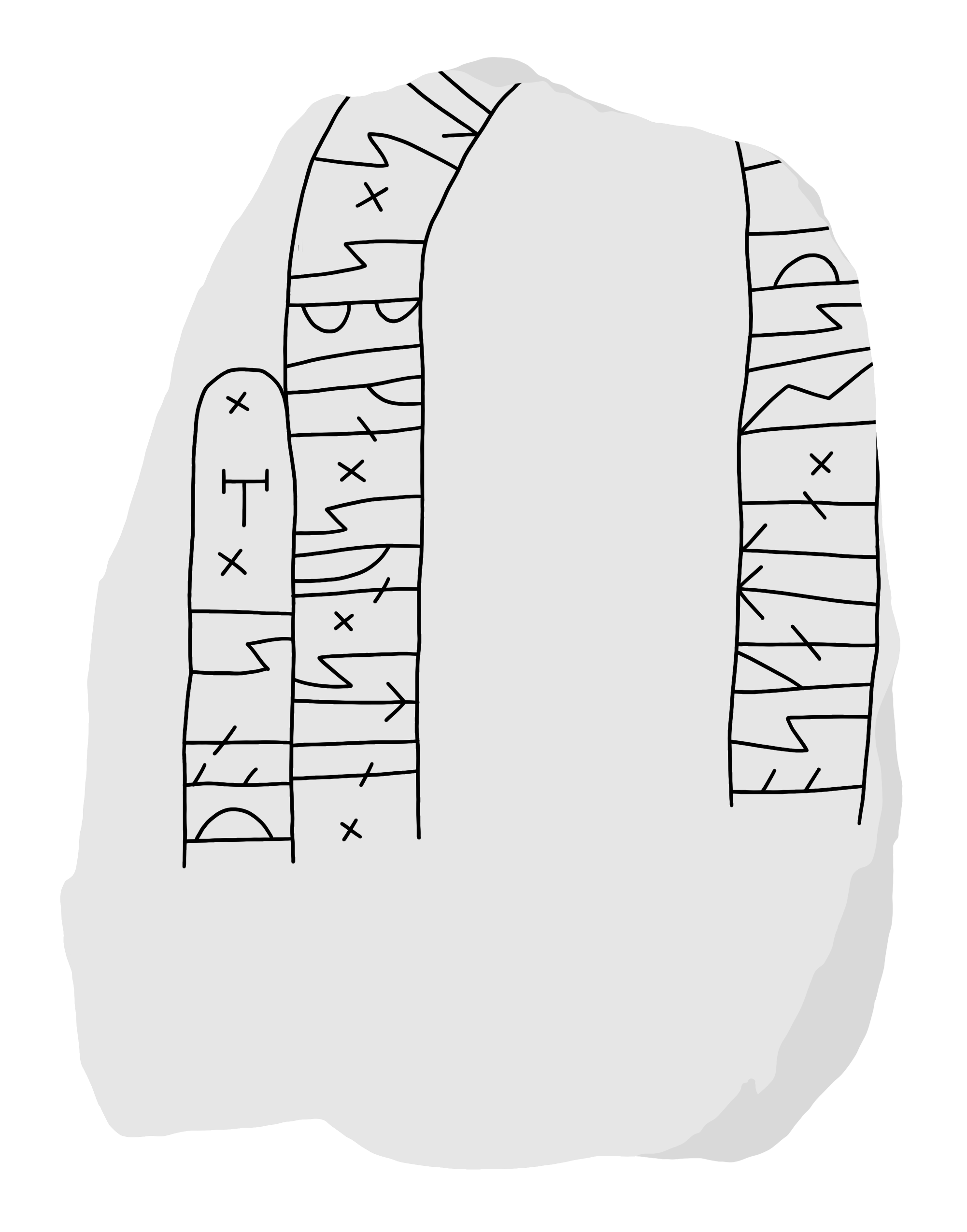 Runestone. Jennum, Jylland, Denmark. DR 120. Illustration: Jonas Lau Markussen (CC BY).