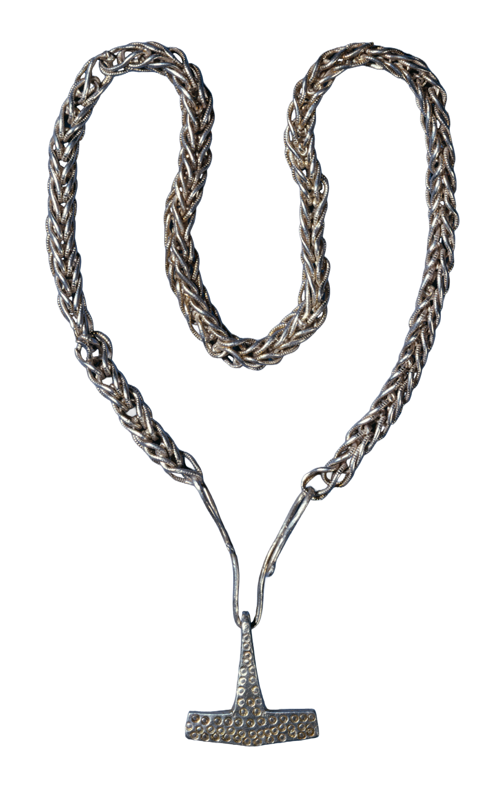 Mjölnir pendant with chain. Tågemosen, Sjælland, Denmark. Nationalmuseet, København, Dnf.17/87. Photo: Lennart Larsen (CC BY-SA).