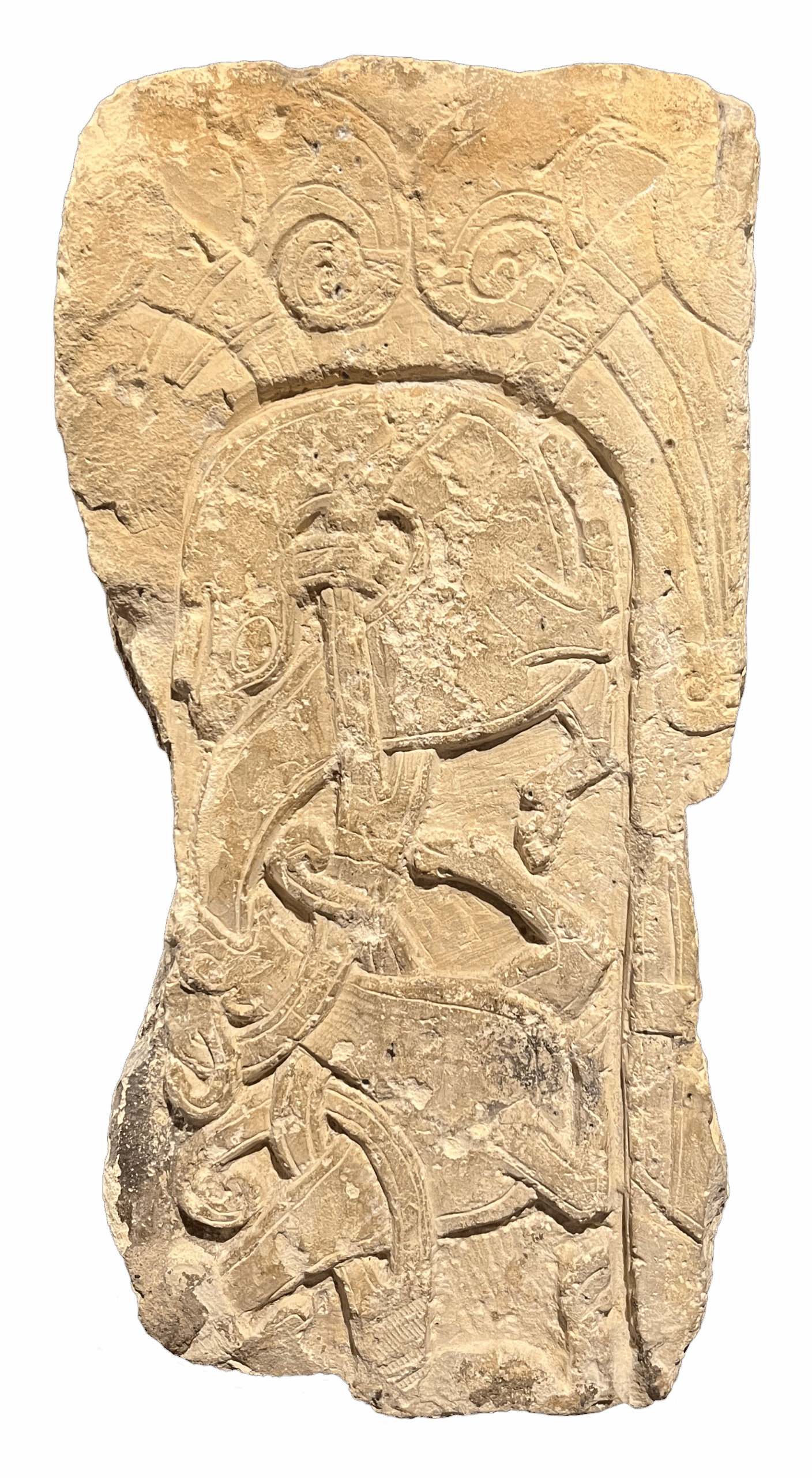 Cross Fragment. Newgate, York, Yorkshire, England. Yorkshire Museum, York, 1993.714. Photo: Jonas Lau Markussen (CC BY).